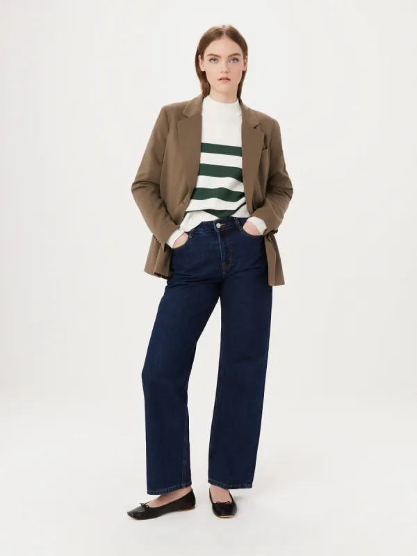 The Relaxed Single Breasted Blazer in Muted Brown sold by Frank & Oak