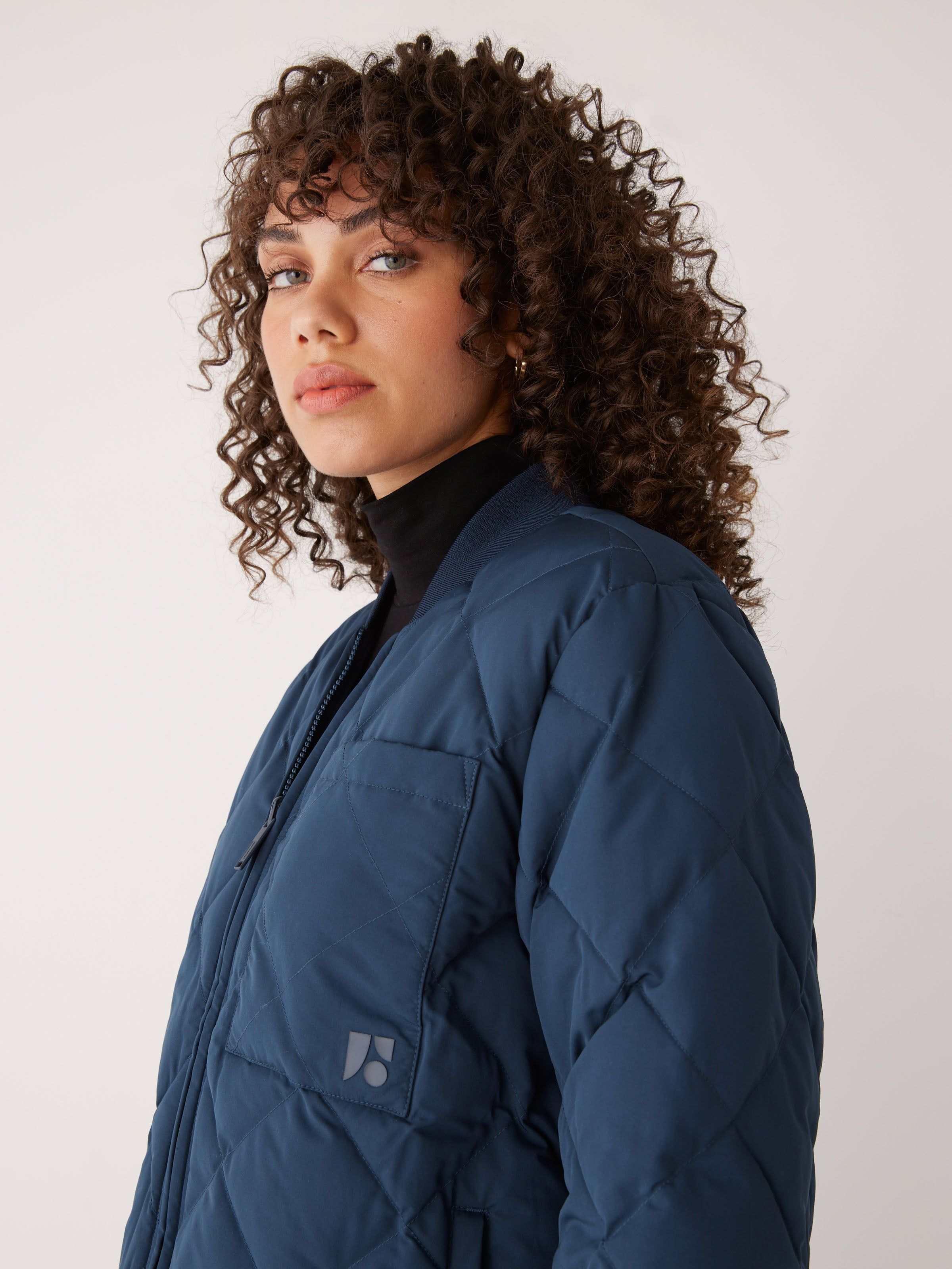 The Skyline Reversible Bomber in Space Blue sold by Frank & Oak product image thumbnail 3