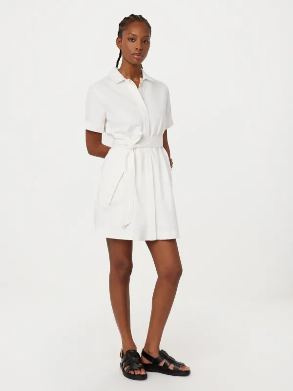 The Camp Collar Cottonized Hemp Dress in Off White sold by Frank & Oak