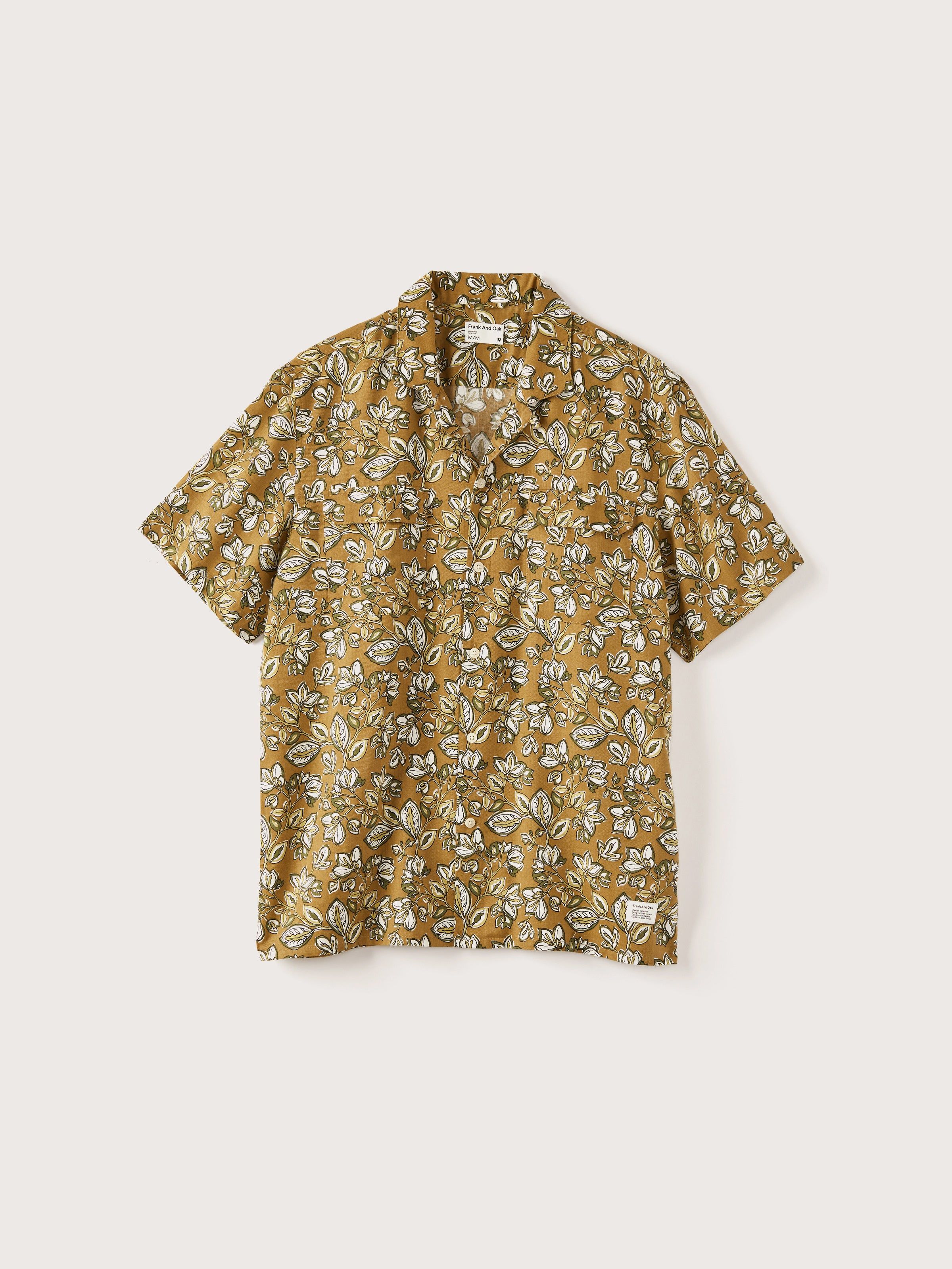 The Short Sleeve Botanical Shirt in Dark Olive sold by Frank & Oak product image thumbnail 7