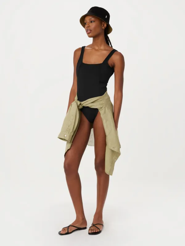 The Classic Reversible Swimsuit in Green sold by Frank & Oak