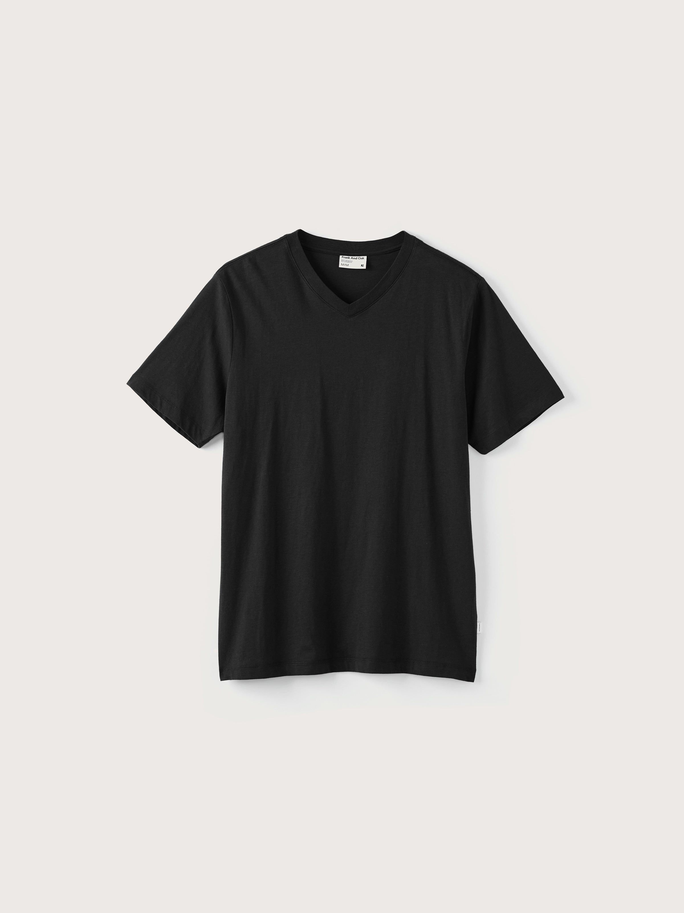 The Slim V-Neck T-Shirt in Black sold by Frank & Oak product image thumbnail 2