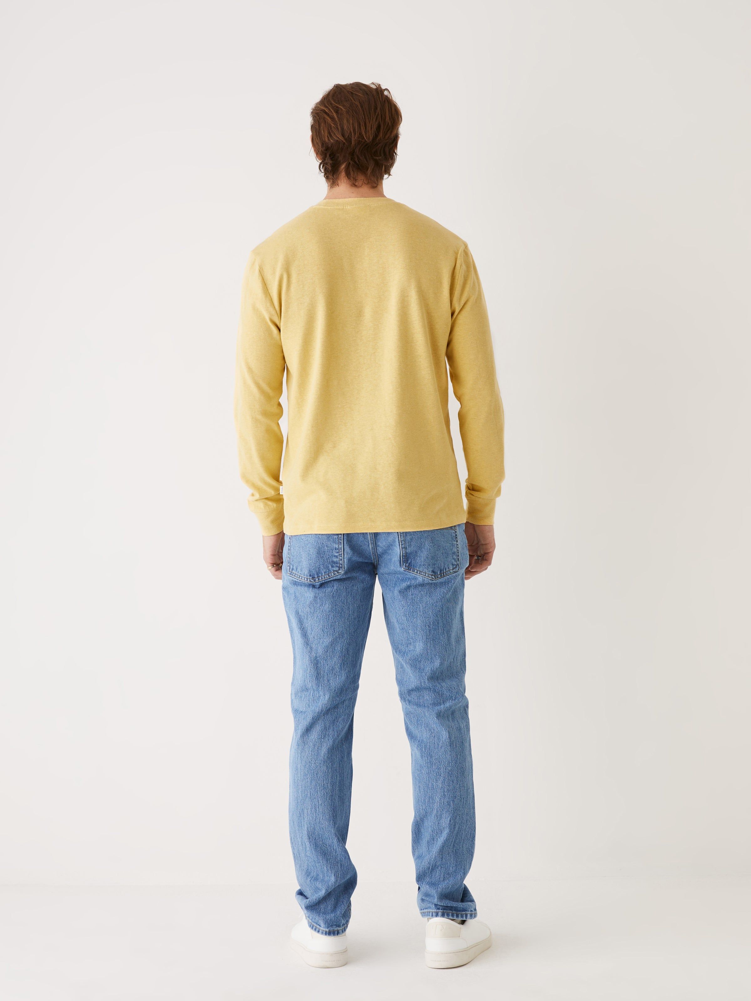 The Relaxed Long-Sleeve Hemp T-Shirt in Green mustard sold by Frank & Oak product image thumbnail 4