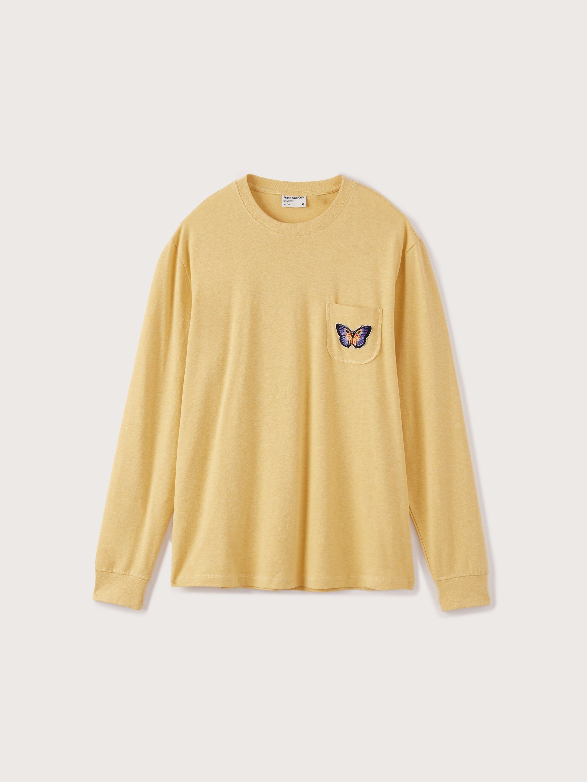 The Relaxed Long-Sleeve Hemp T-Shirt in Green mustard sold by Frank & Oak product image thumbnail 2