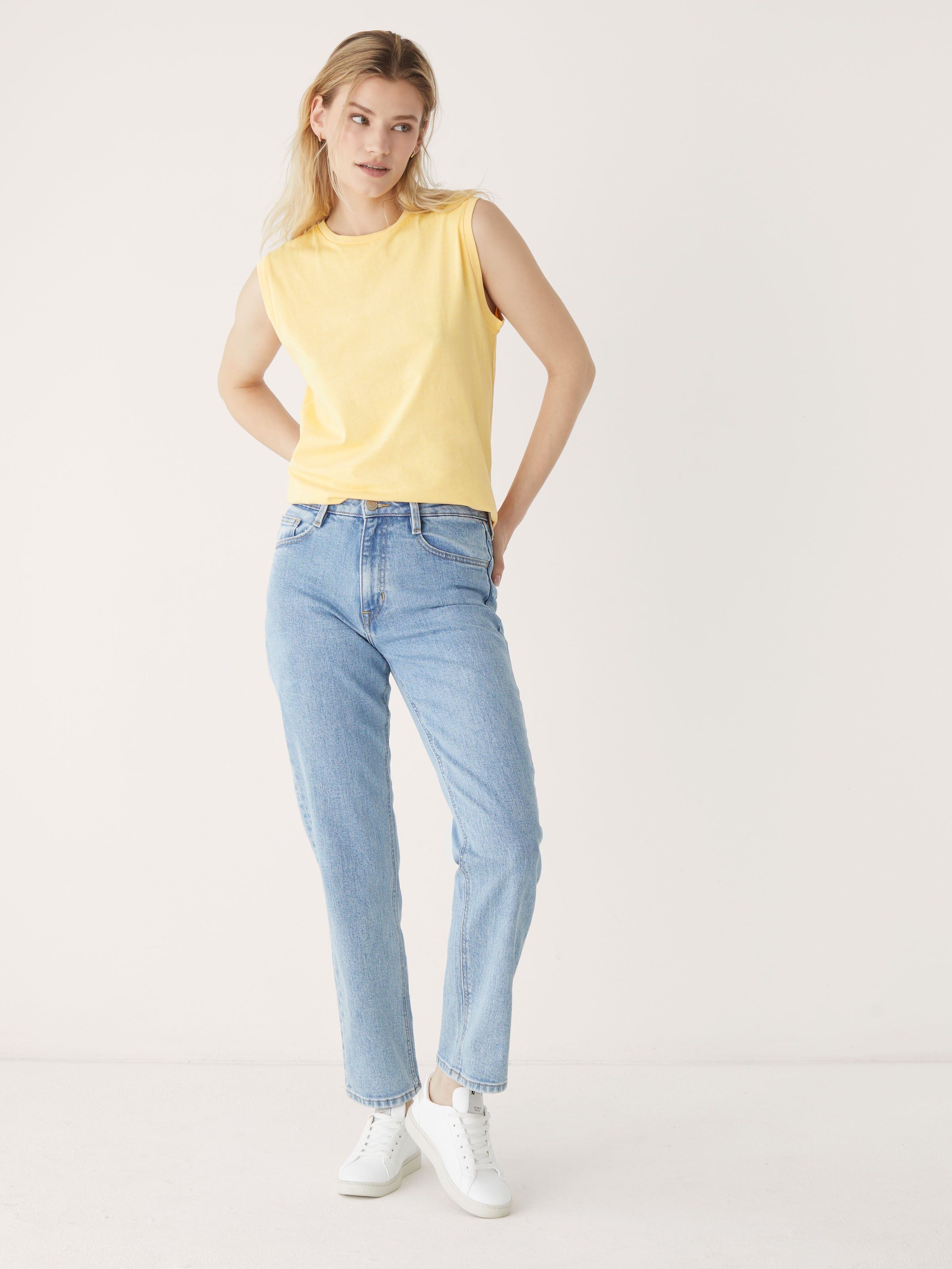 The Essential Tank Top in Daisy sold by Frank & Oak