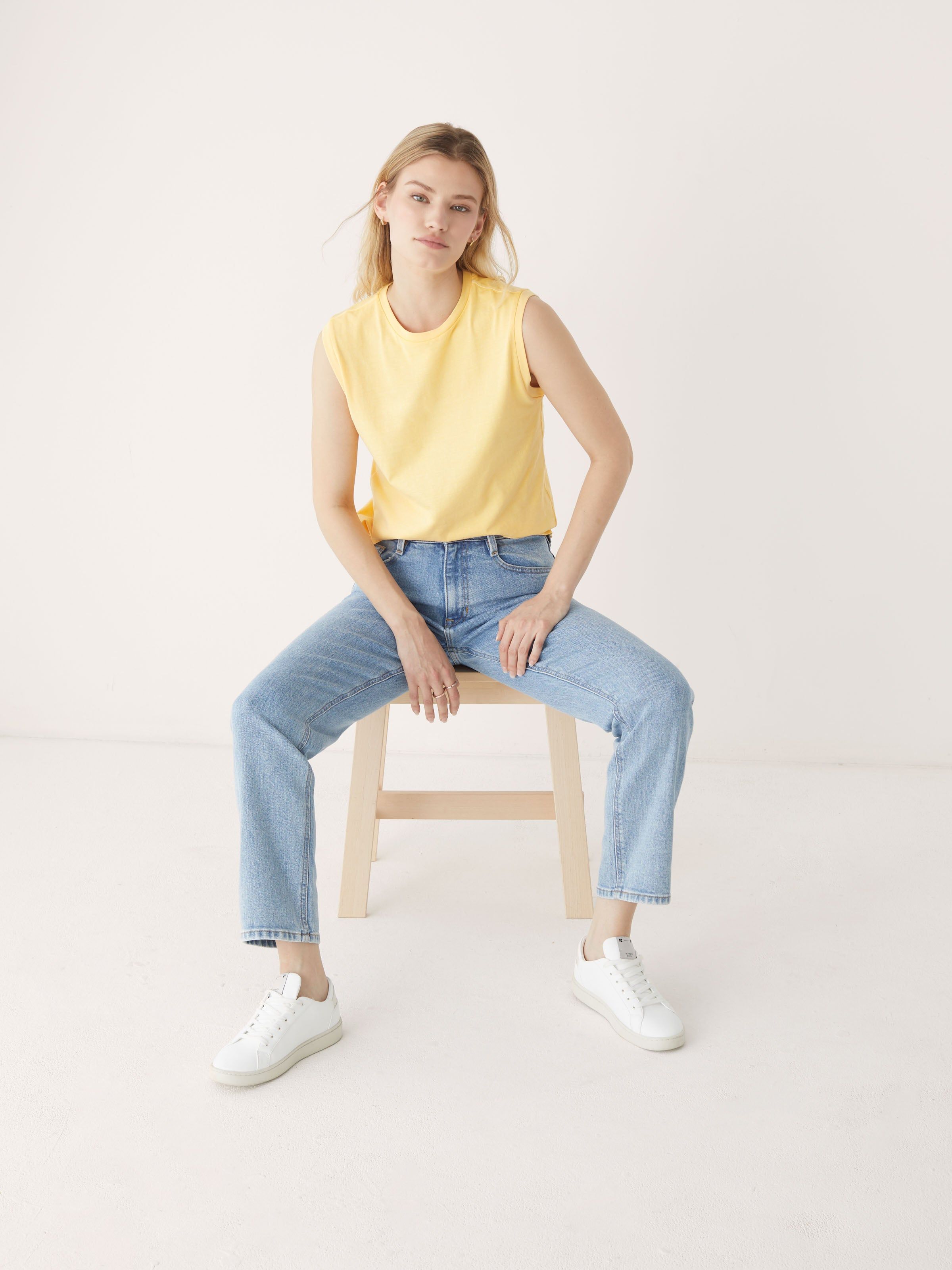 The Essential Tank Top in Daisy sold by Frank & Oak product image thumbnail 6