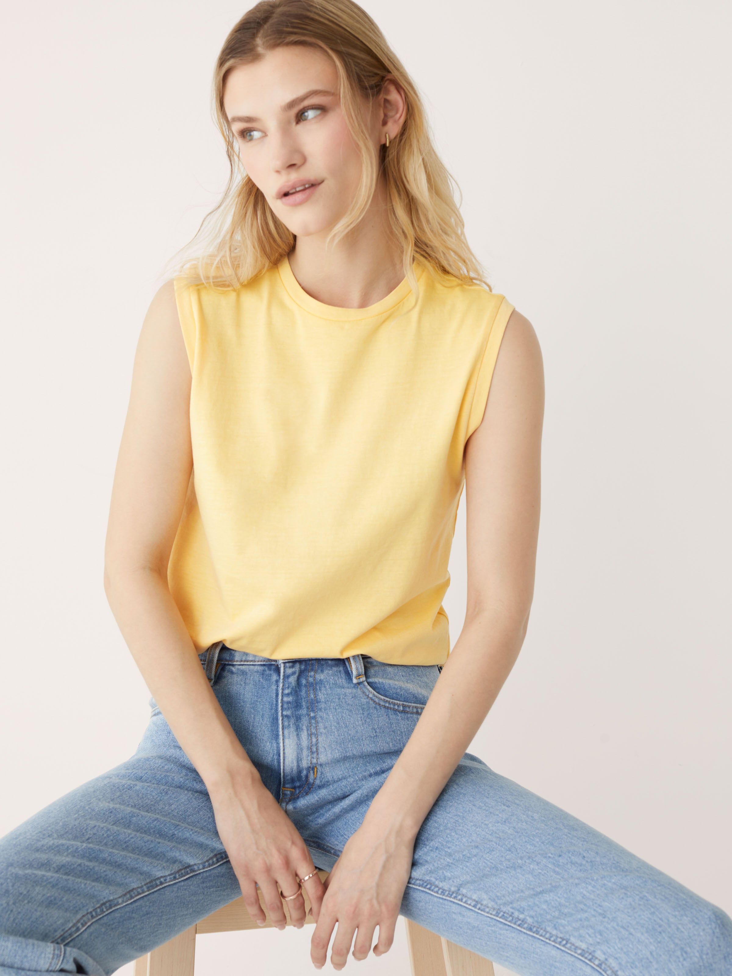 The Essential Tank Top in Daisy sold by Frank & Oak product image thumbnail 3