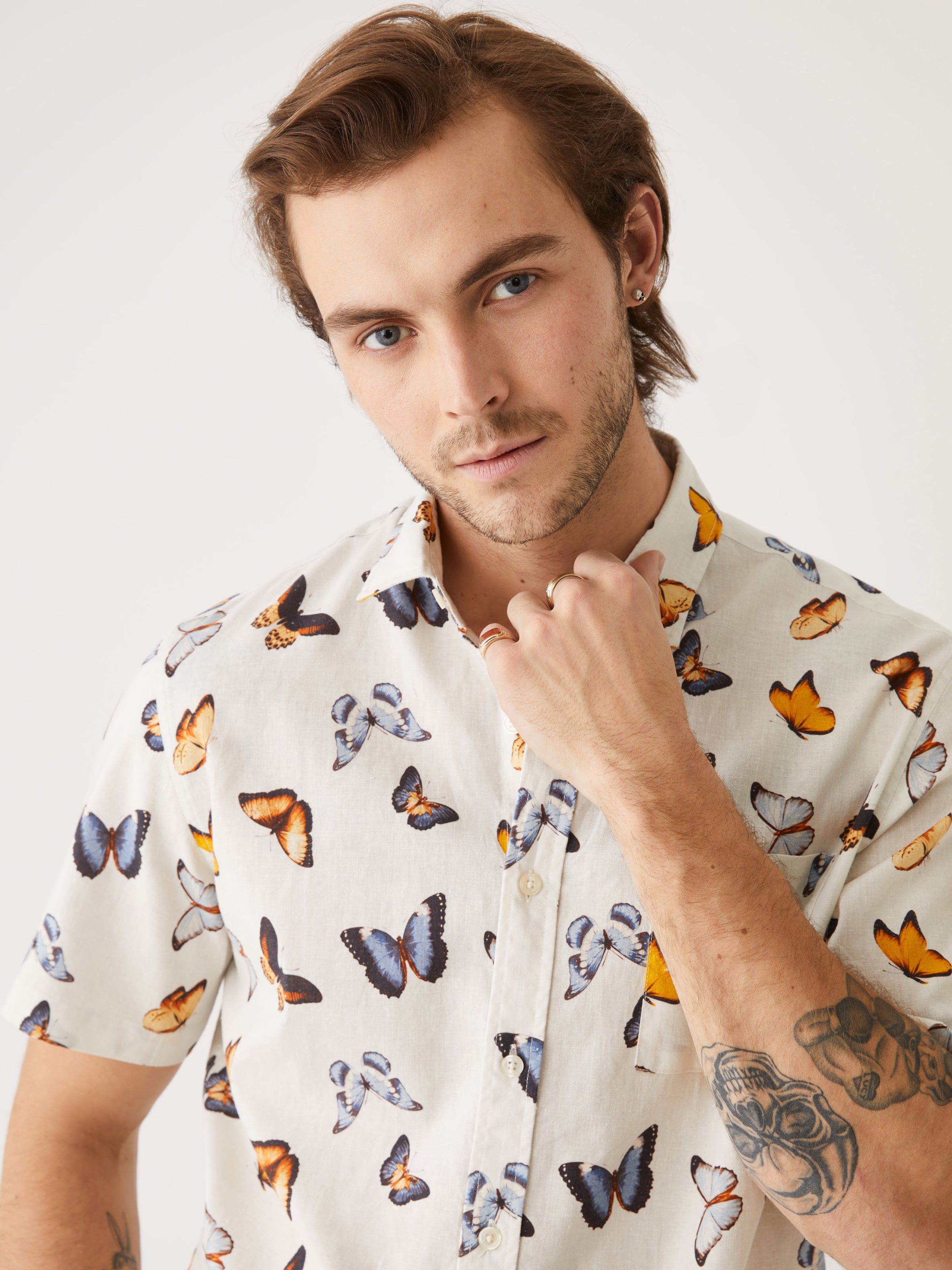 The Short Sleeve Hemp Shirt in White sold by Frank & Oak