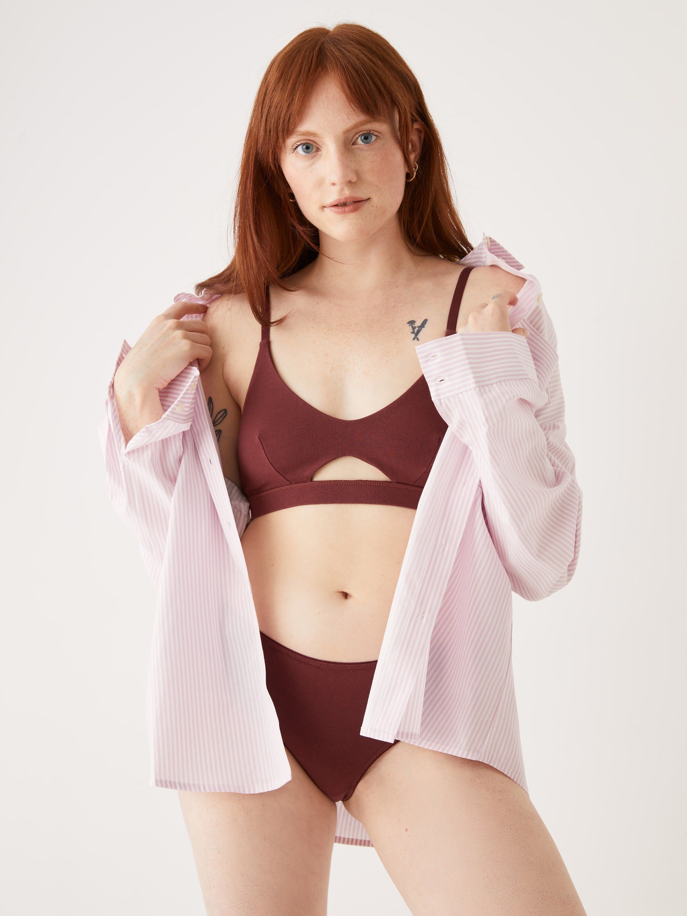 The Organic Cotton Bralette in Dark Red sold by Frank & Oak product image thumbnail 5