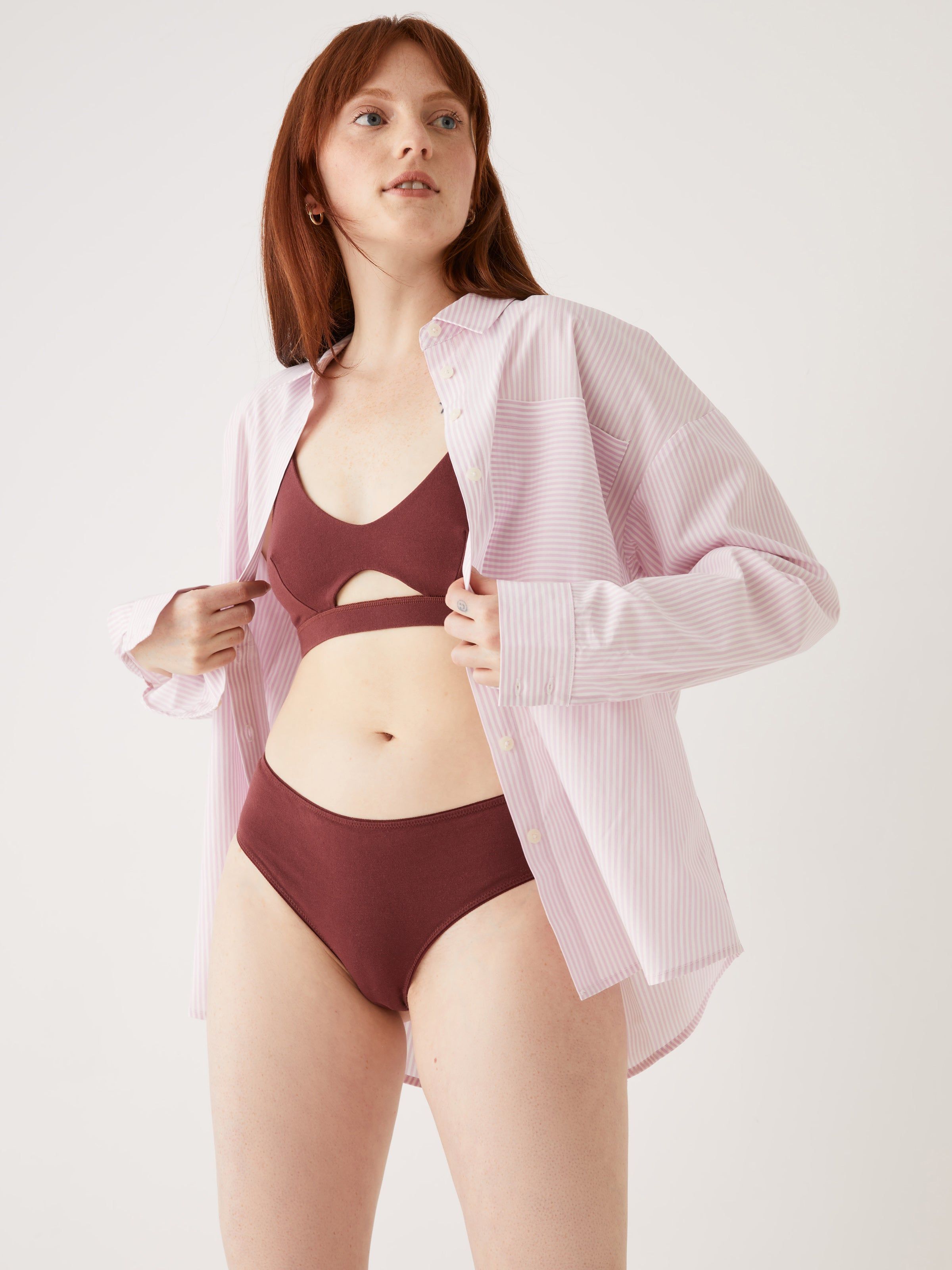 The Organic Cotton Bralette in Dark Red sold by Frank & Oak product image thumbnail 4