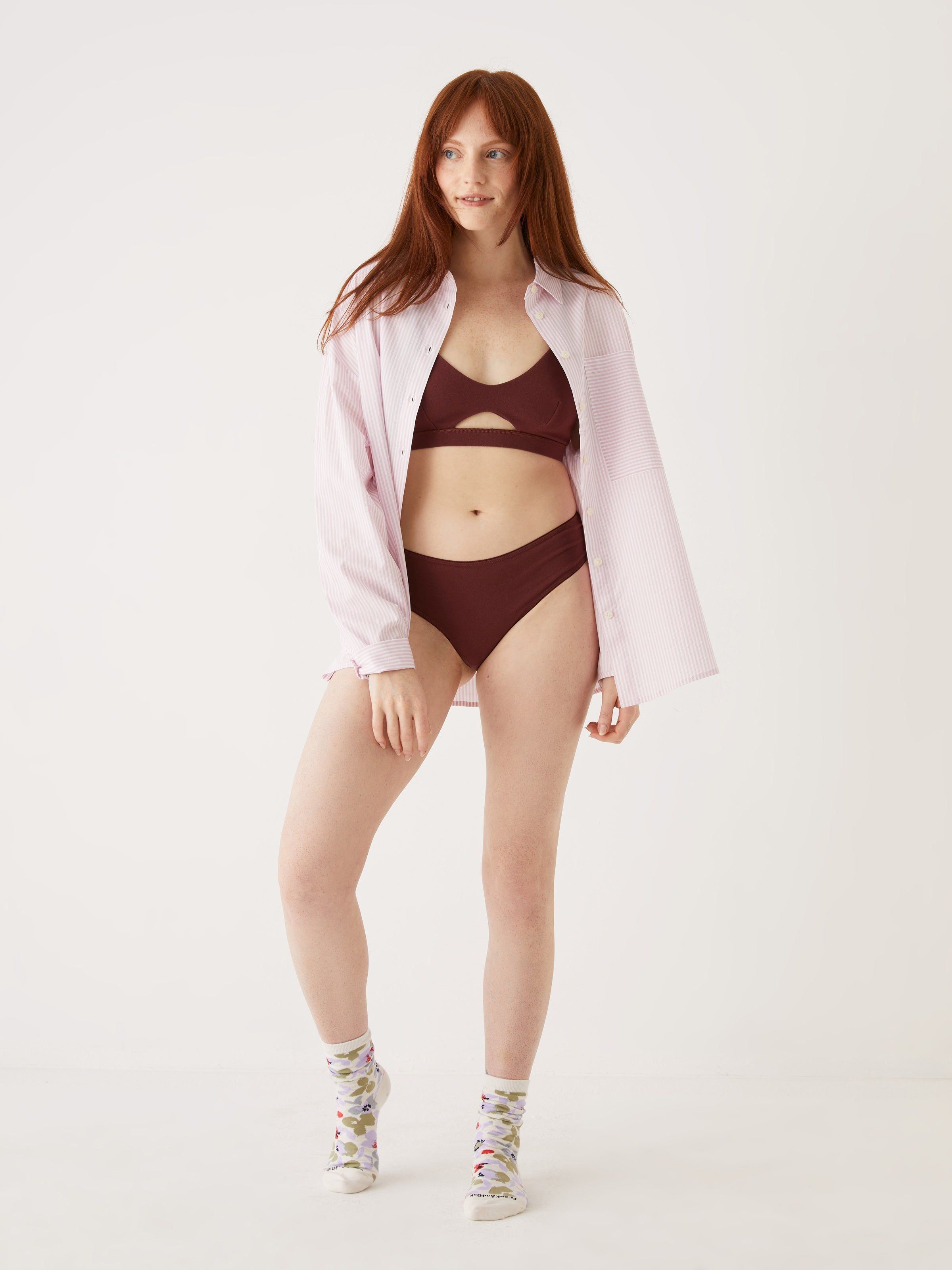 The Organic Cotton Bralette in Dark Red sold by Frank & Oak product image thumbnail 3