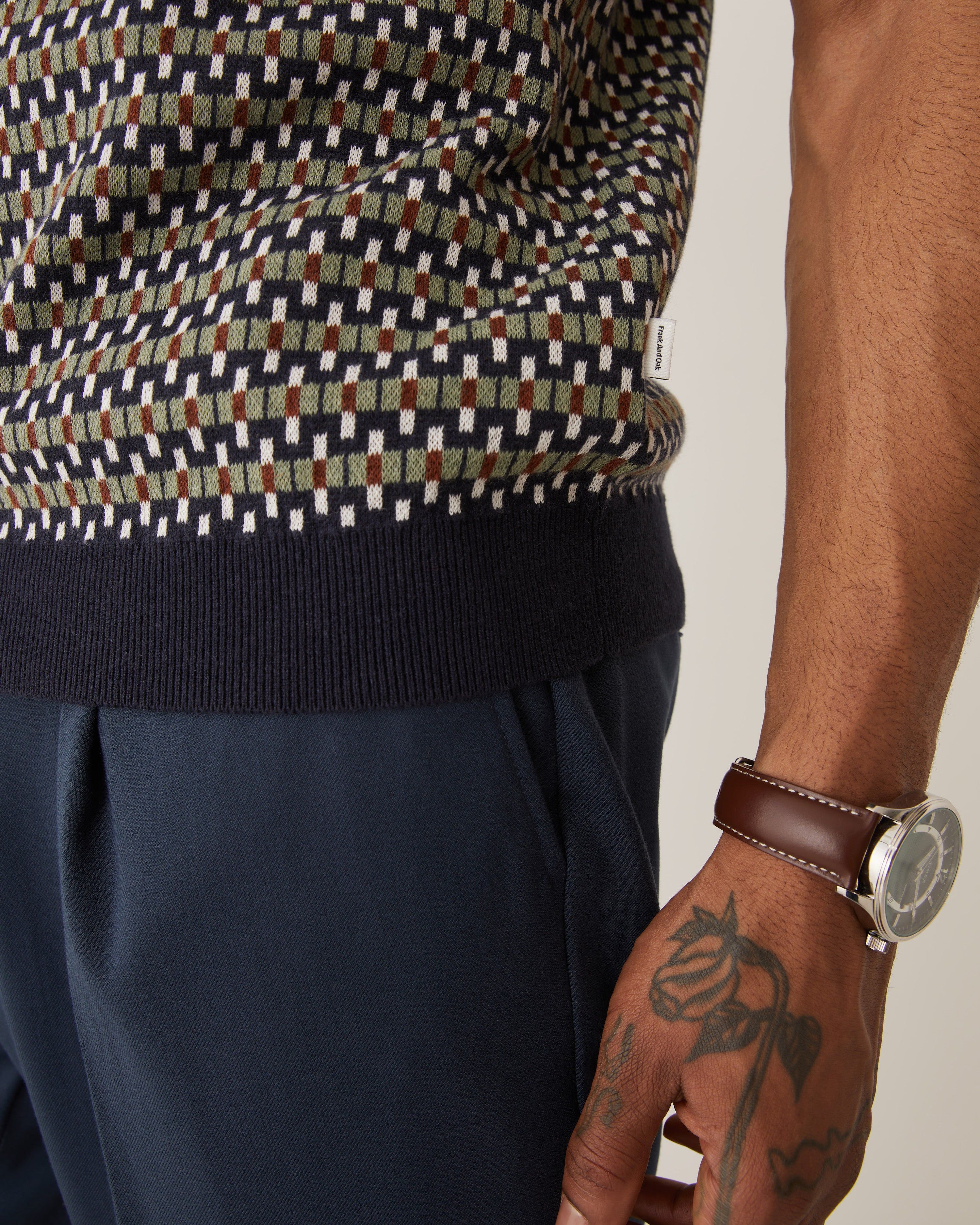 The Jacquard Polo Knit in Navy sold by Frank & Oak product image thumbnail 5