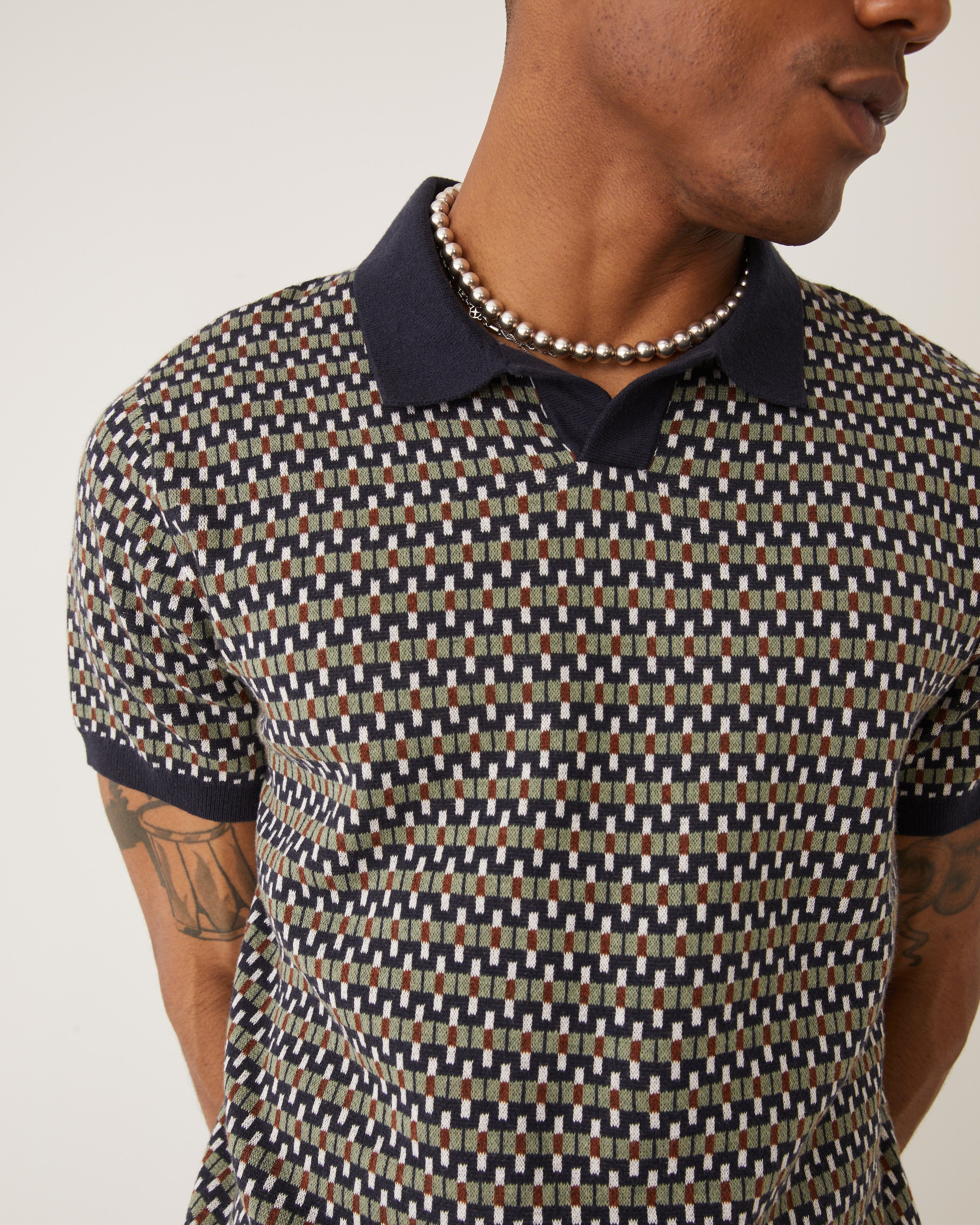 The Jacquard Polo Knit in Navy sold by Frank & Oak product image thumbnail 4
