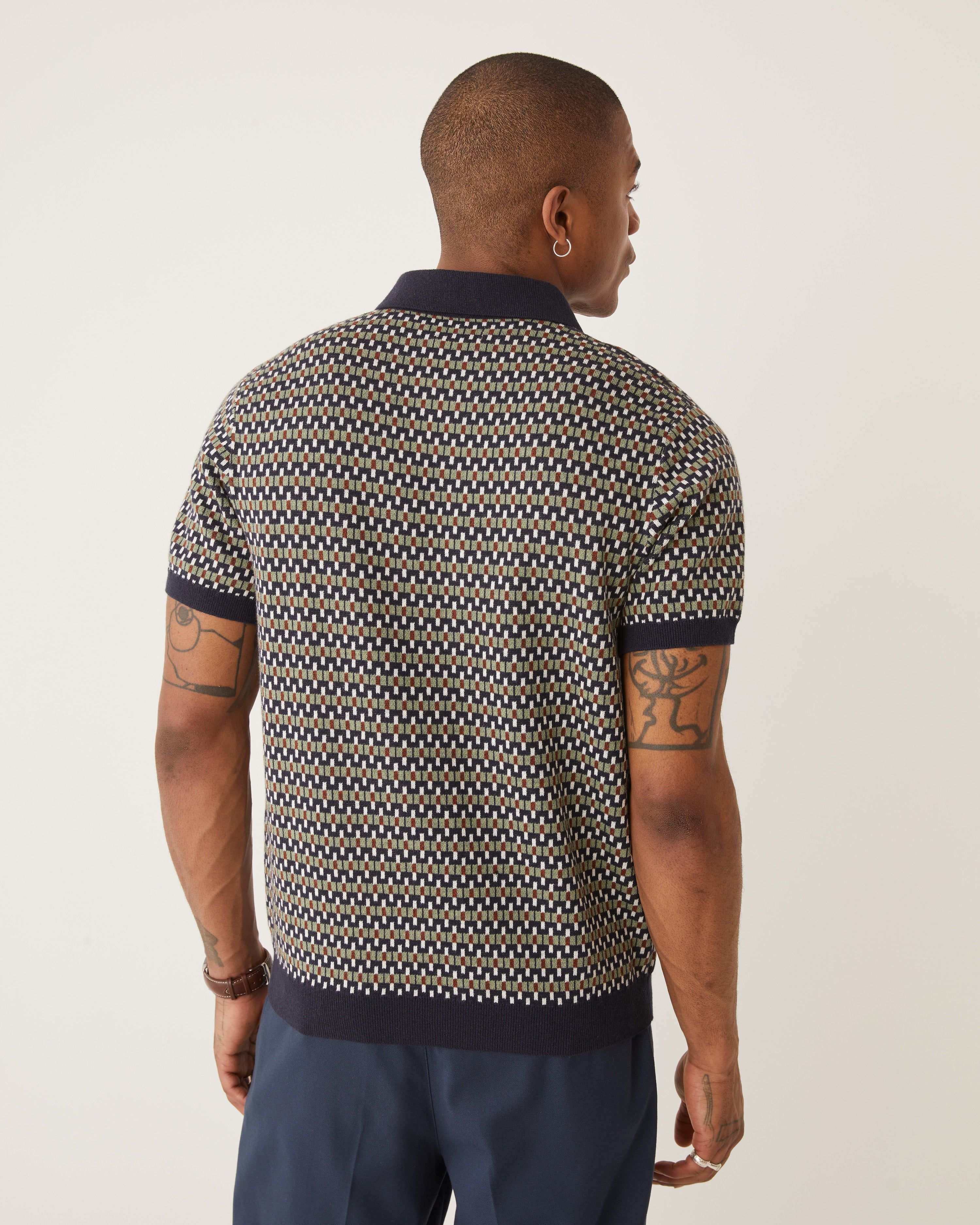 The Jacquard Polo Knit in Navy sold by Frank & Oak product image thumbnail 6