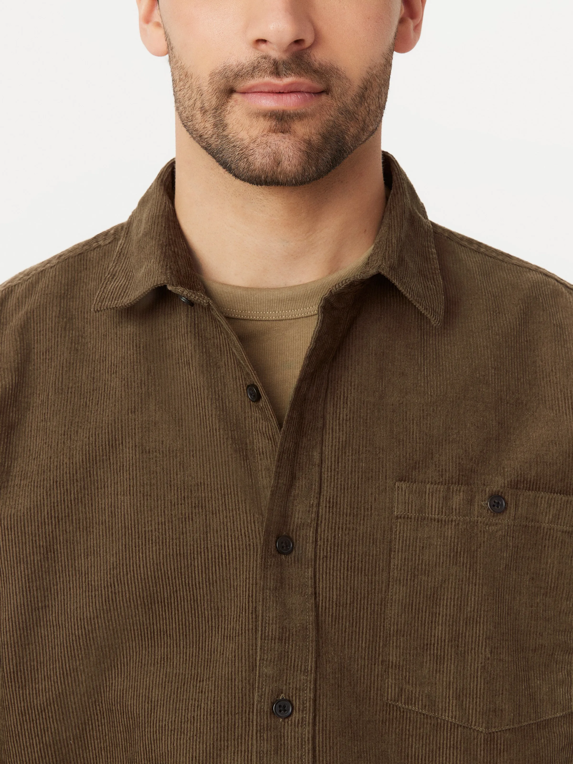 The Light Corduroy Shirt in Tuscany Green sold by Frank & Oak product image thumbnail 5