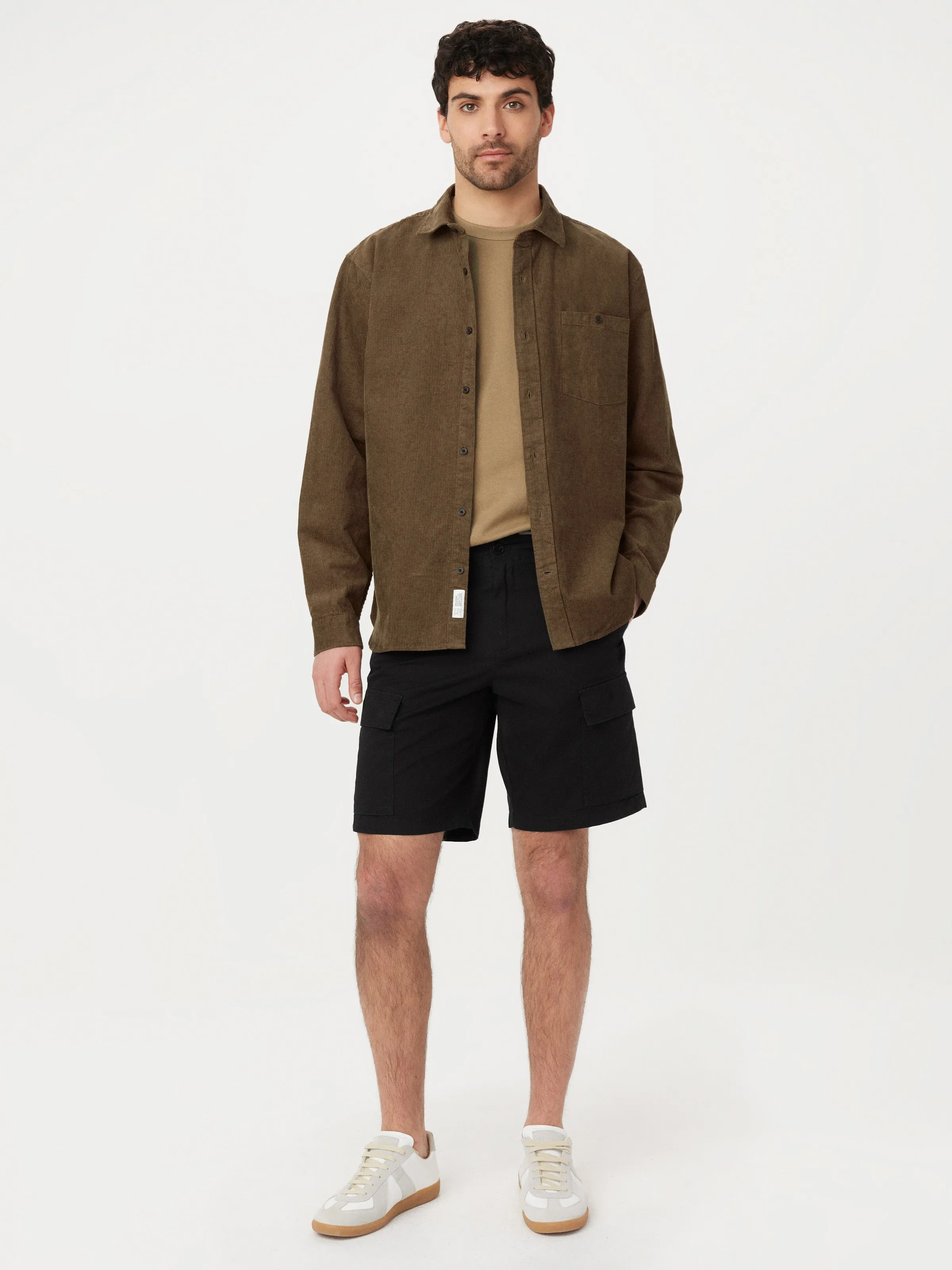 The Light Corduroy Shirt in Tuscany Green sold by Frank & Oak