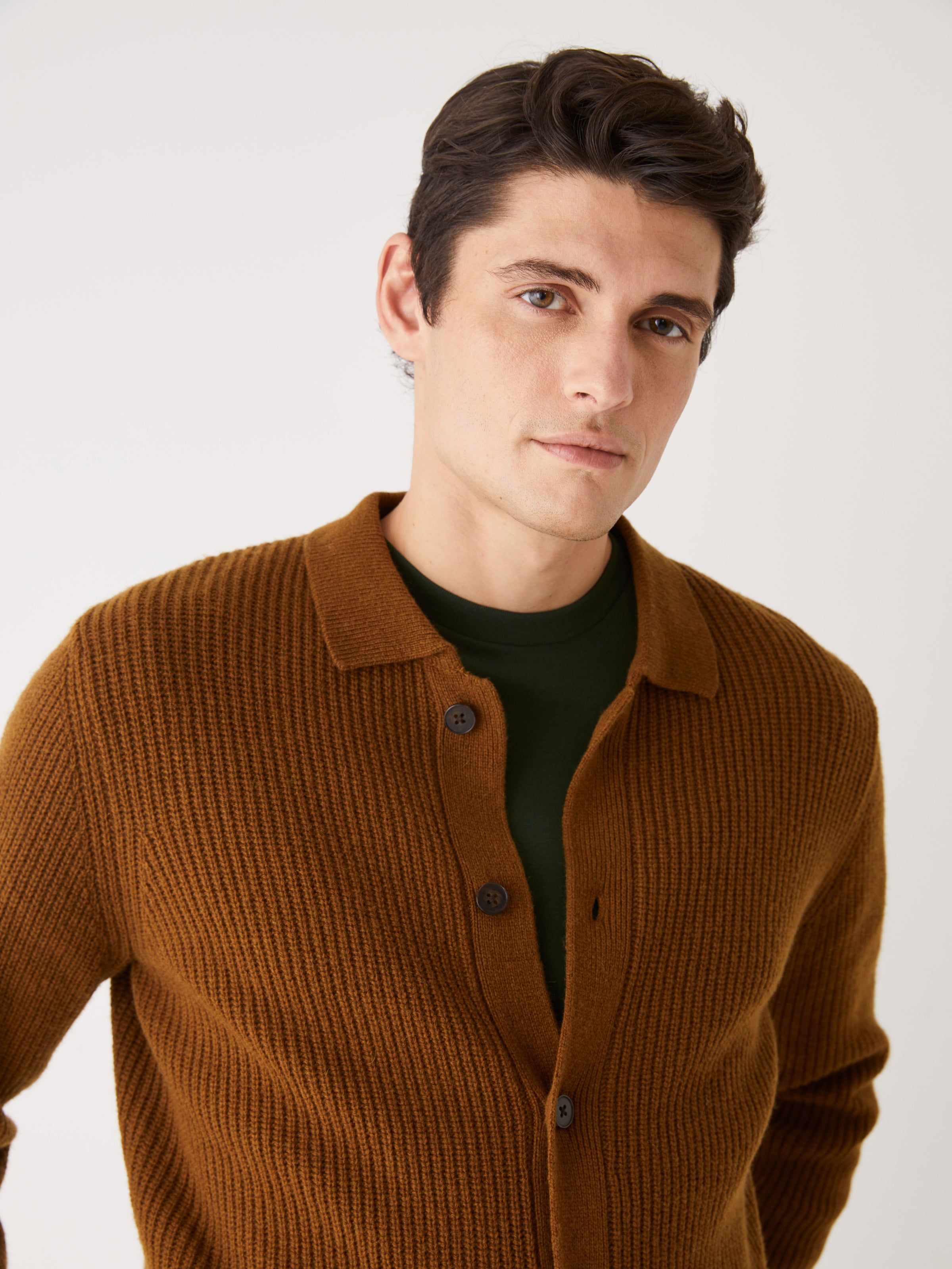 The Lambswool Overshirt in Caramel sold by Frank & Oak product image thumbnail 4