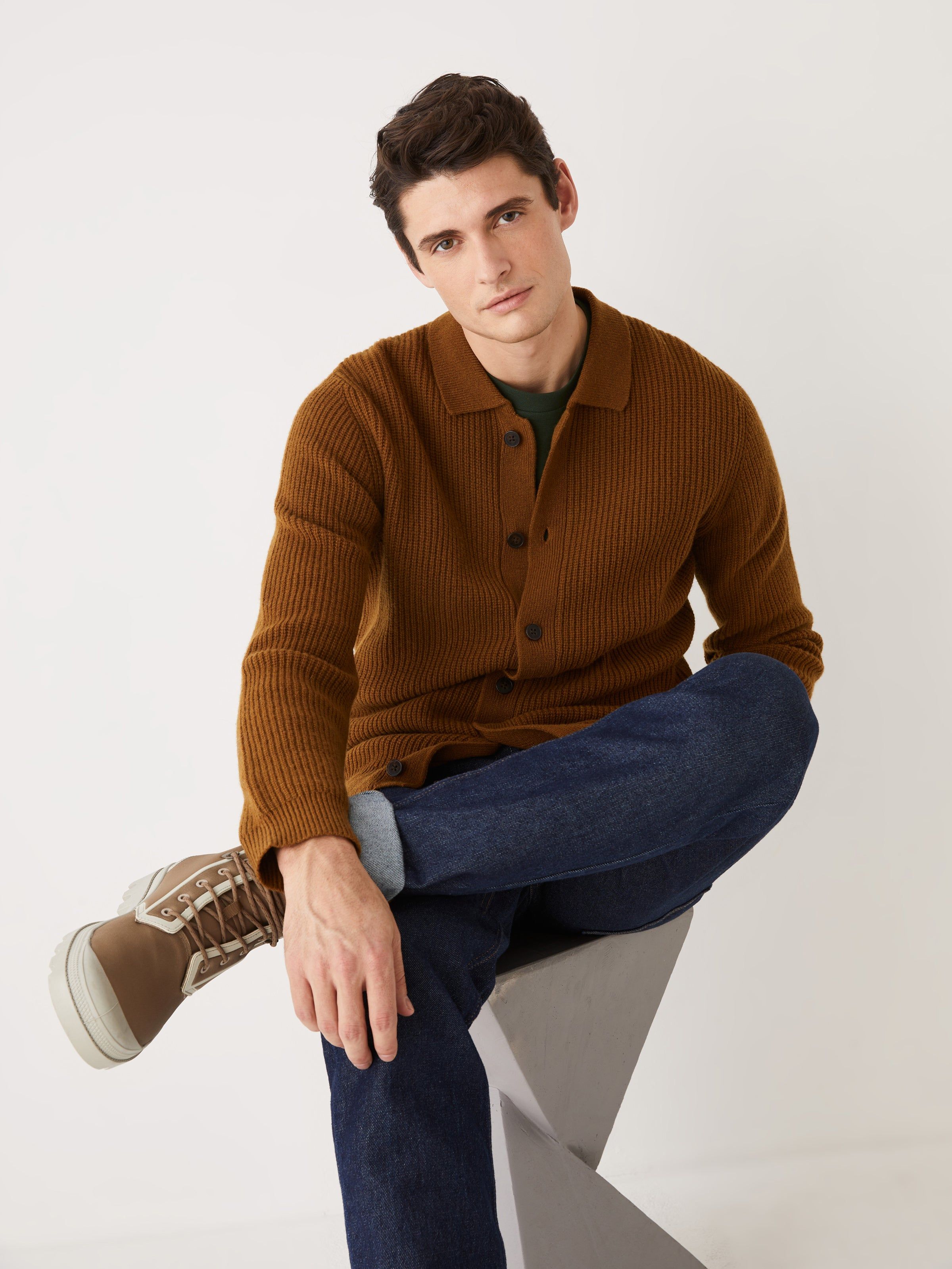 The Lambswool Overshirt in Caramel sold by Frank & Oak product image thumbnail 6