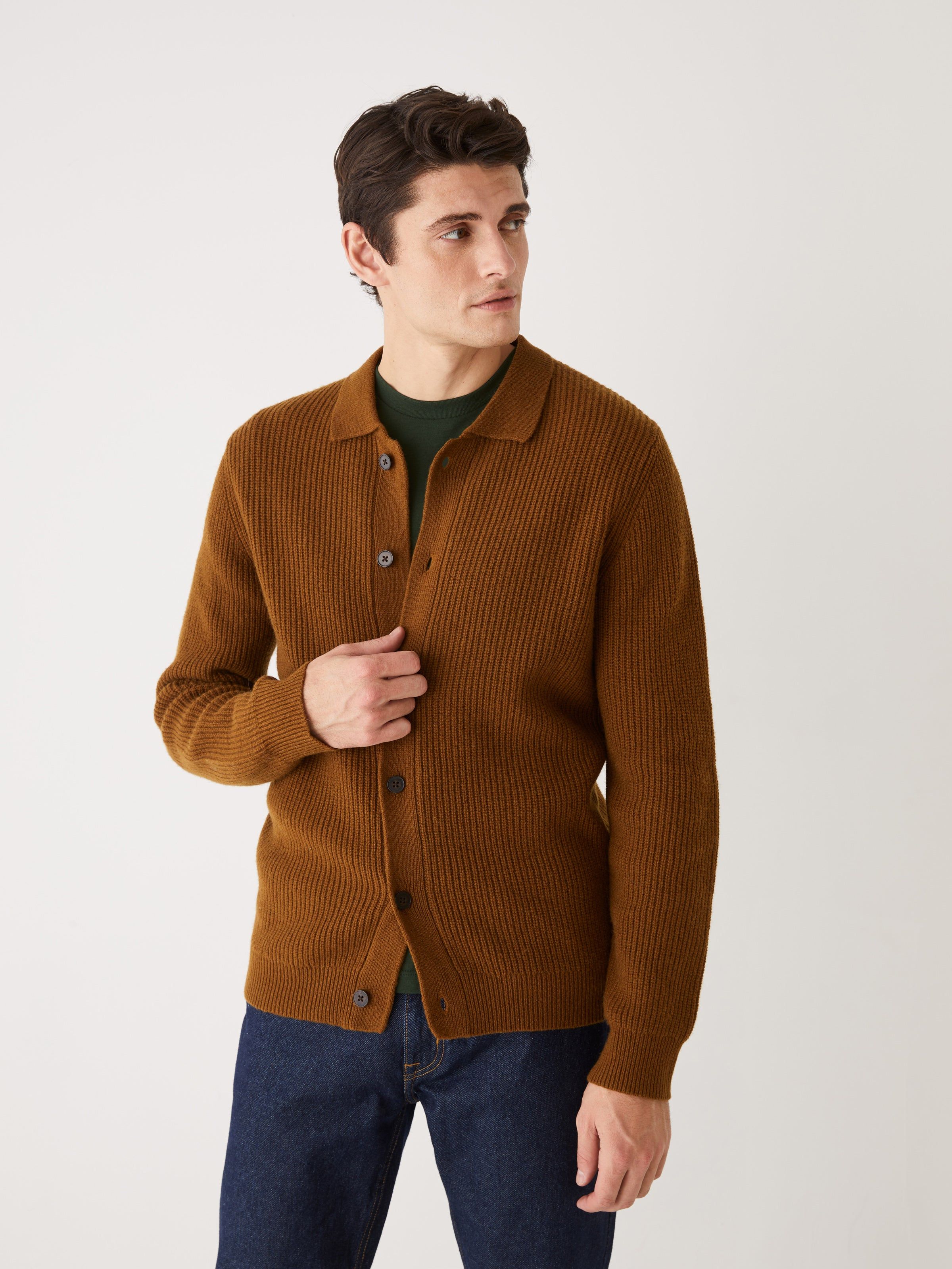 The Lambswool Overshirt in Caramel sold by Frank & Oak product image thumbnail 3