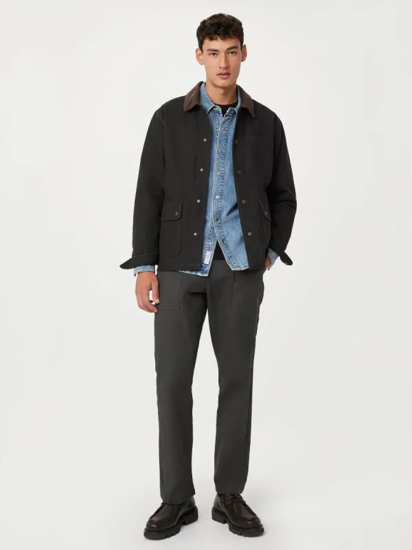 The Canvas Barn Jacket in Washed Black sold by Frank & Oak