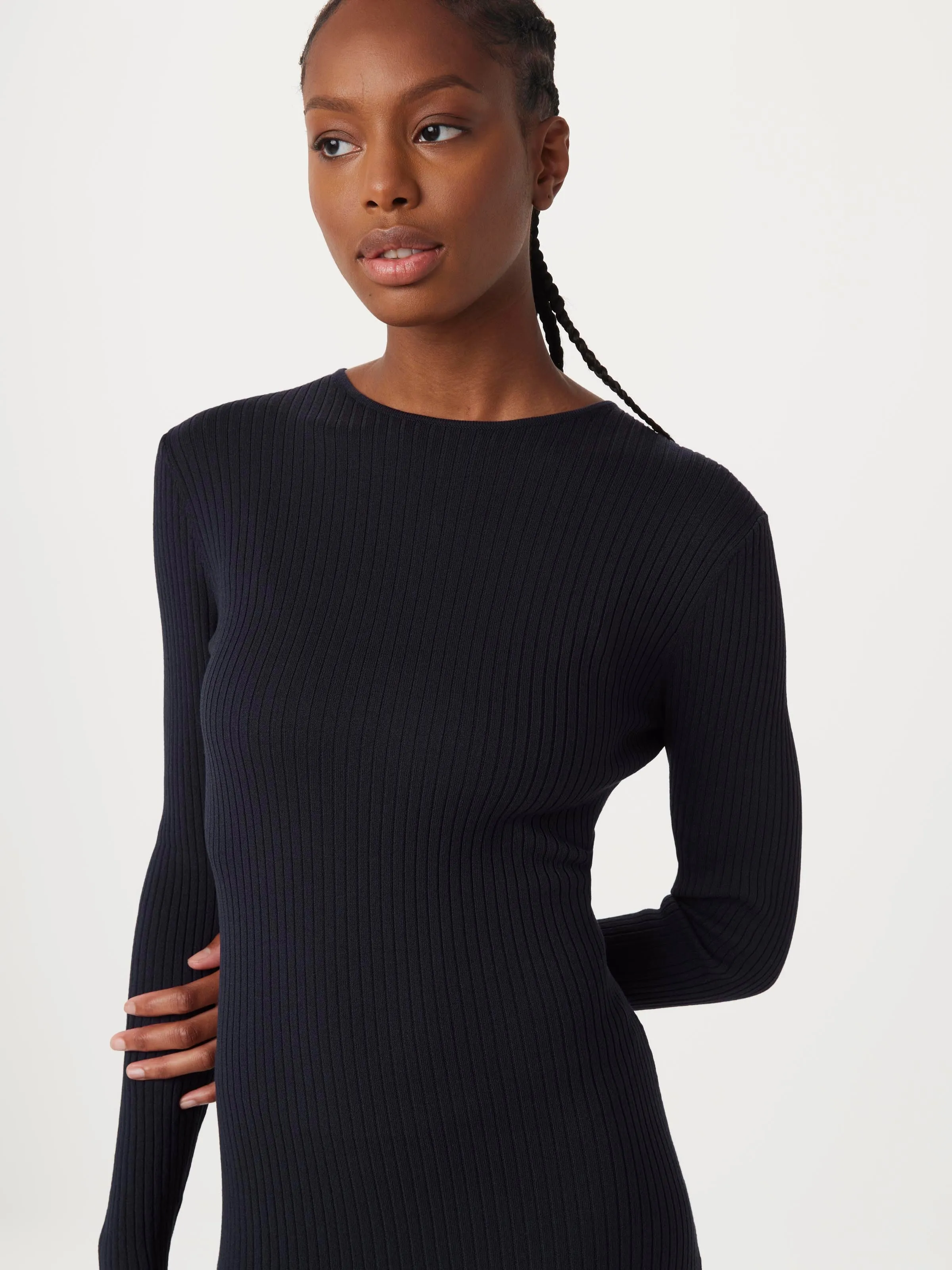 The Ribbed Maxi Dress in Space Blue sold by Frank & Oak product image thumbnail 2