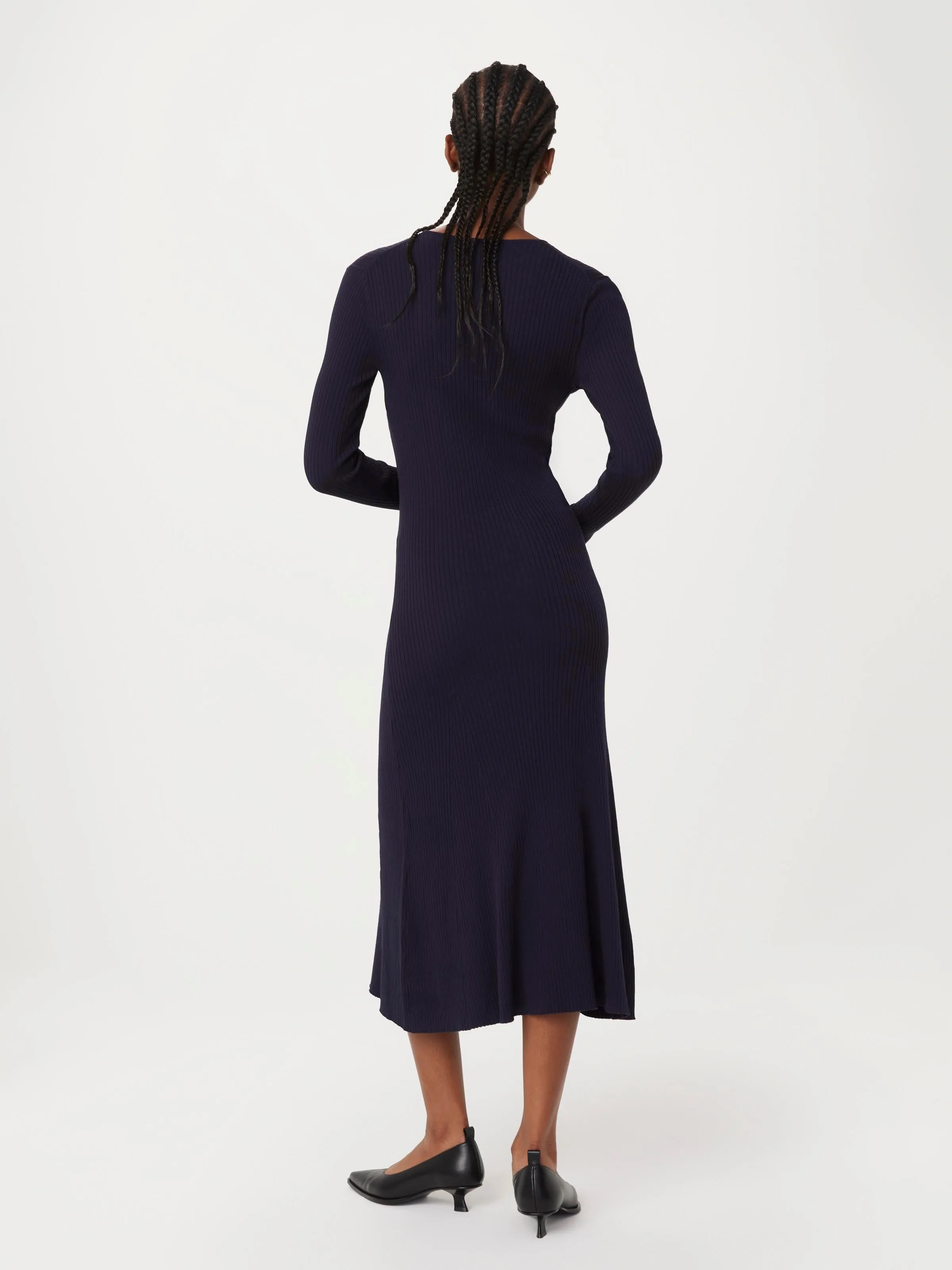 The Ribbed Maxi Dress in Space Blue sold by Frank & Oak product image thumbnail 3