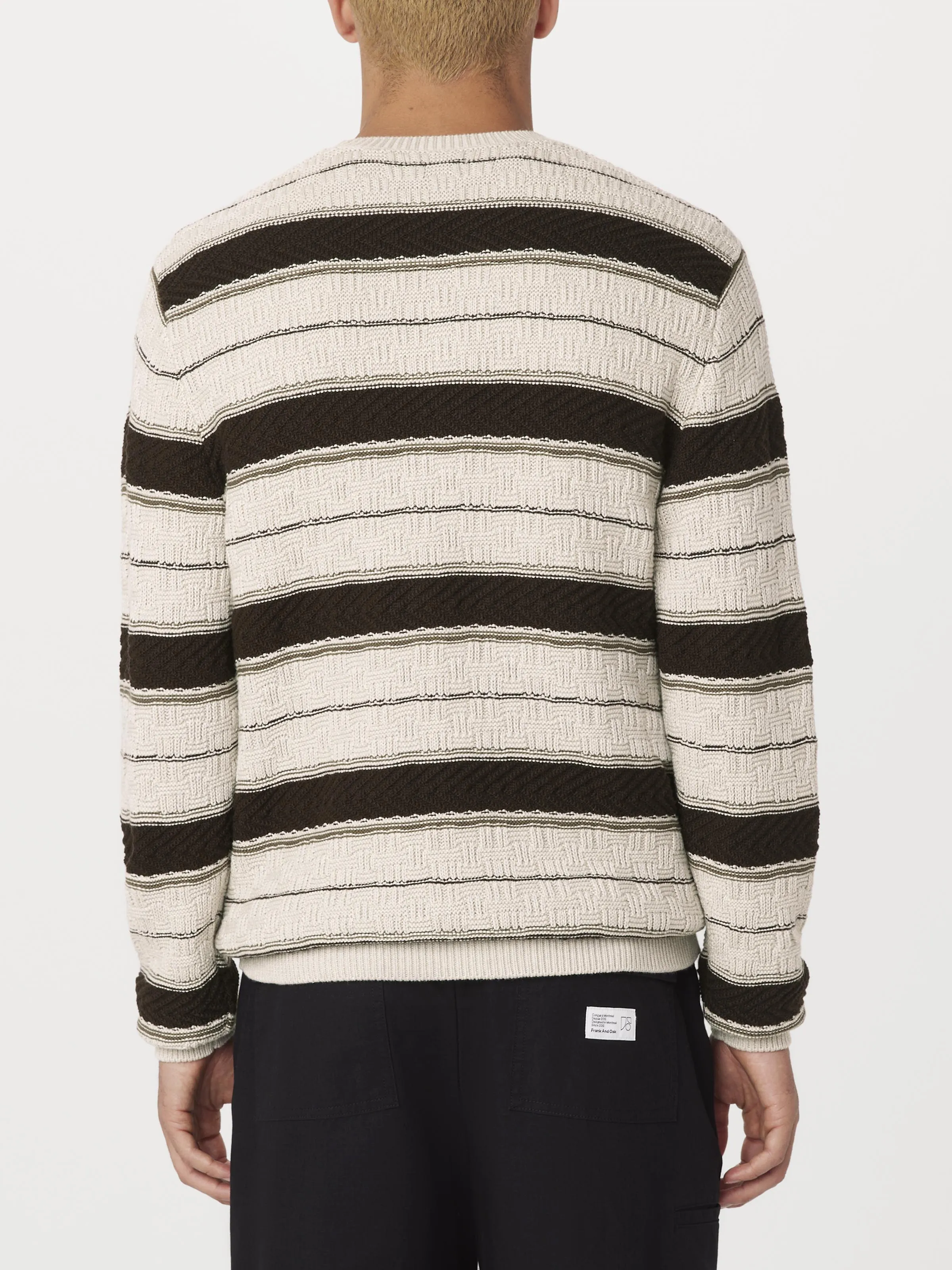 The Striped Crewneck in Light Beige sold by Frank & Oak product image thumbnail 3