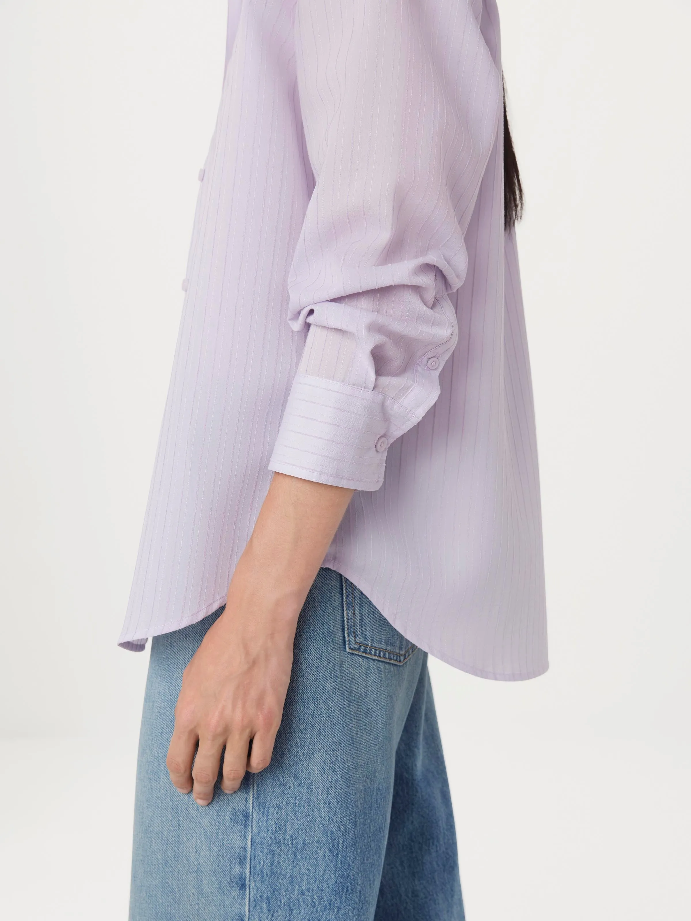 The Textured Sheer Shirt in Lilac sold by Frank & Oak product image thumbnail 2