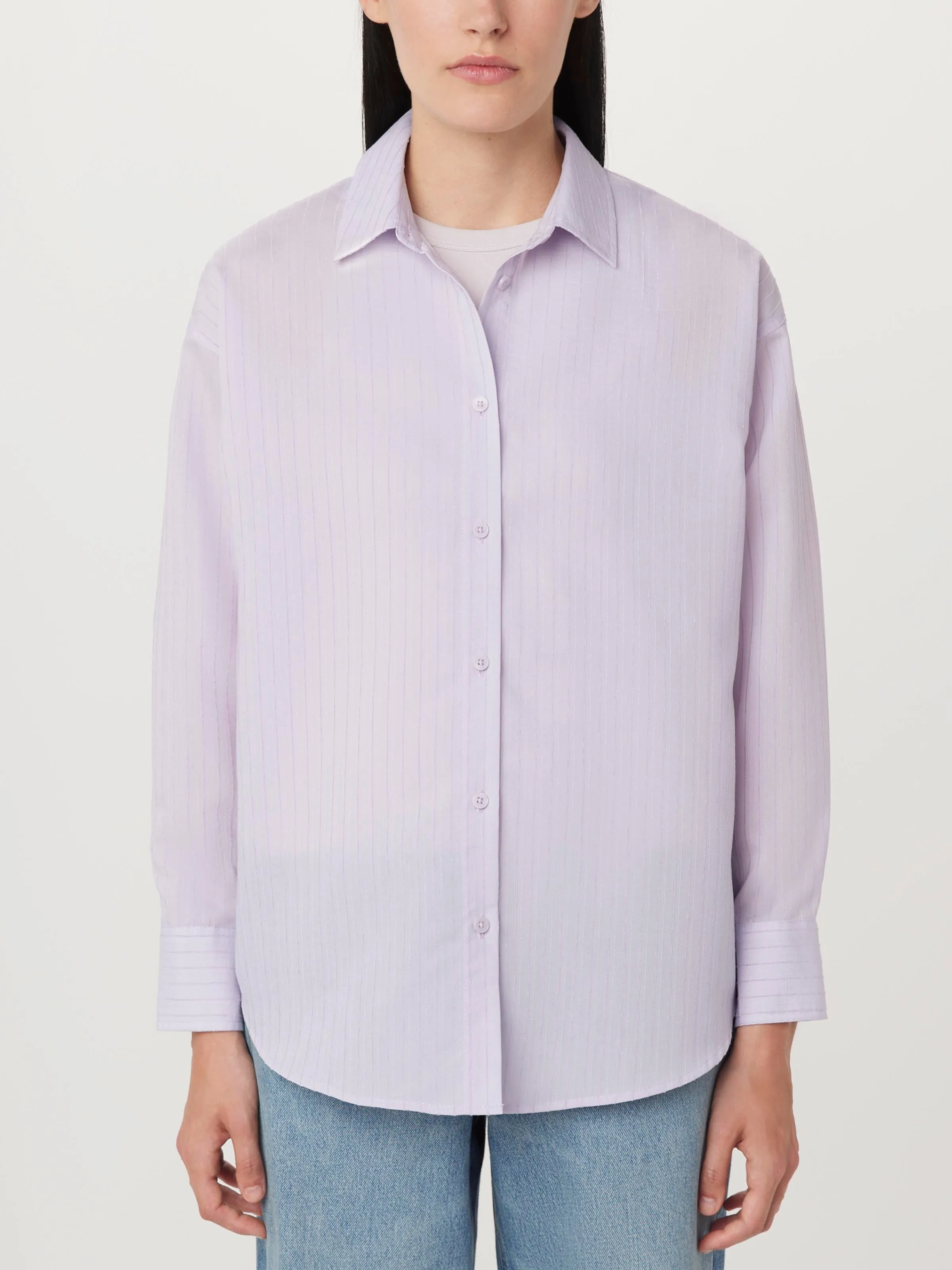 The Textured Sheer Shirt in Lilac sold by Frank & Oak product image thumbnail 4