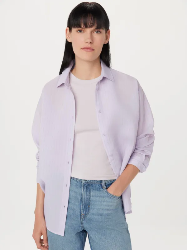 The Textured Sheer Shirt in Lilac sold by Frank & Oak