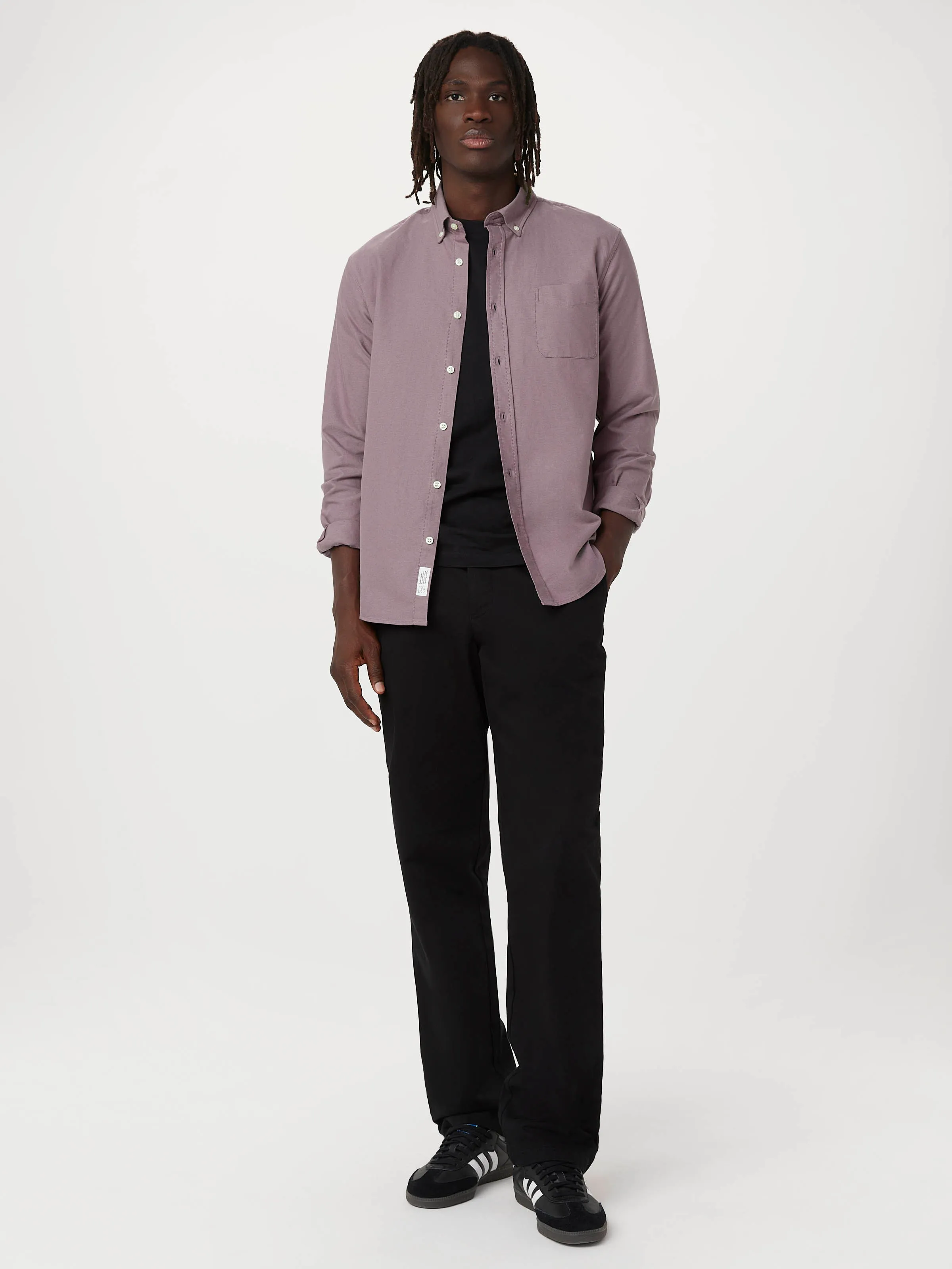 The Jasper Oxford Shirt in Lilac Grey sold by Frank & Oak product image thumbnail 2