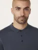 The Merino Polo Sweater in Steel Blue sold by Frank & Oak