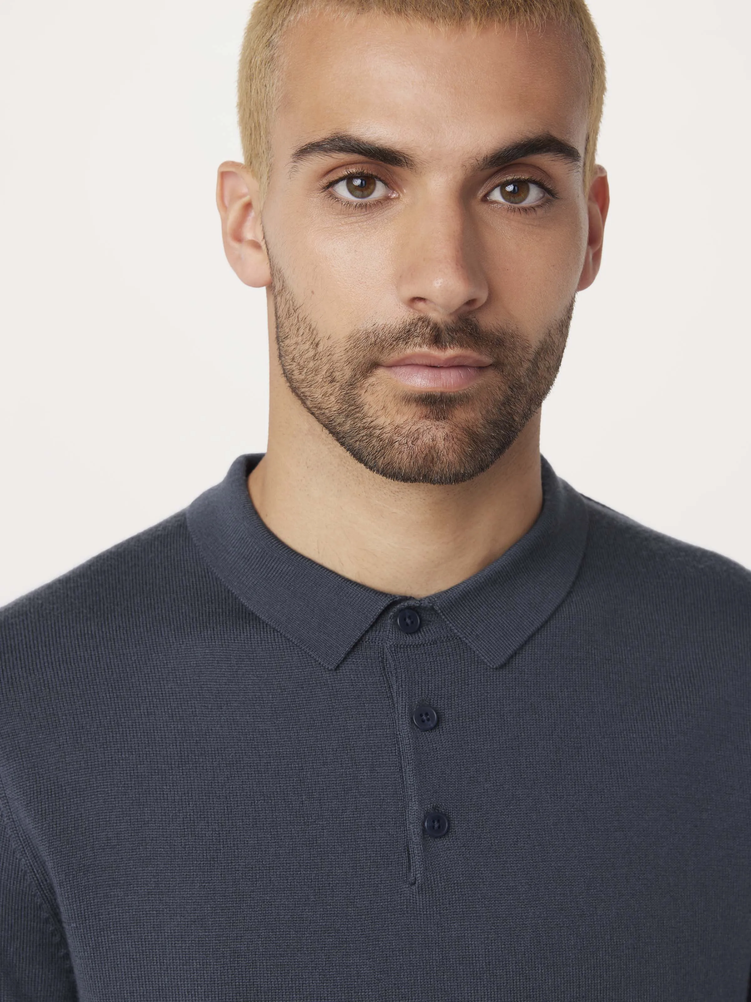 The Merino Polo Sweater in Steel Blue sold by Frank & Oak product image thumbnail 2