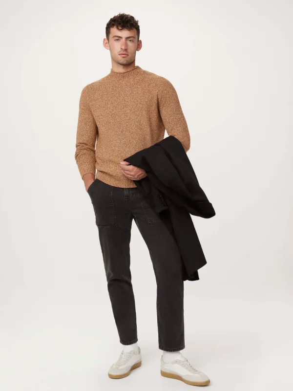 The Mock Neck Sweater in Pumpkin Spice sold by Frank & Oak