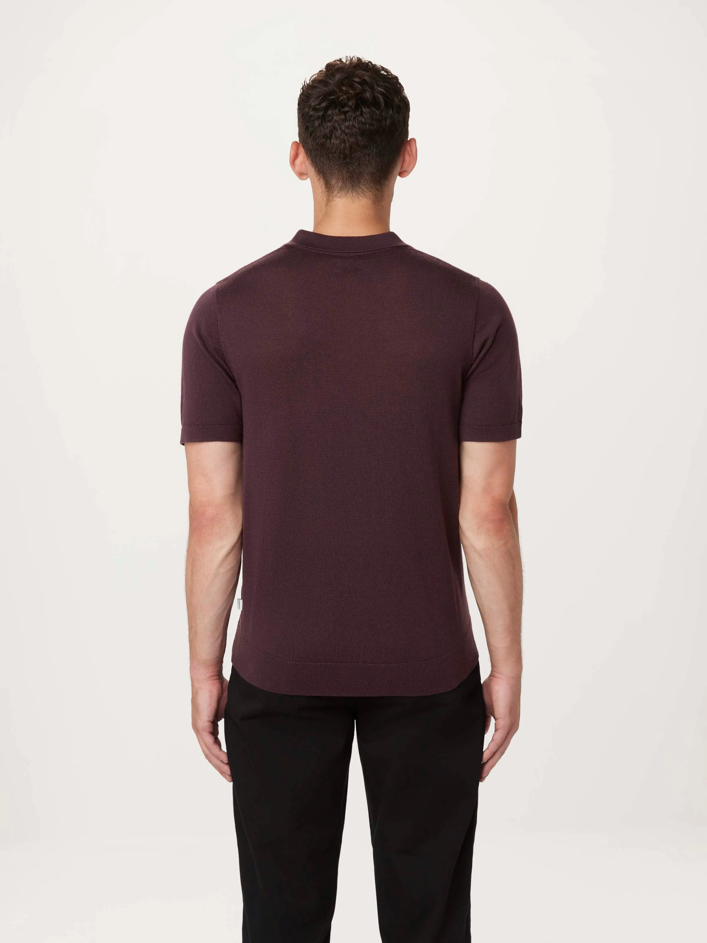The Johnny Collar Merino Polo in Purple sold by Frank & Oak product image thumbnail 4