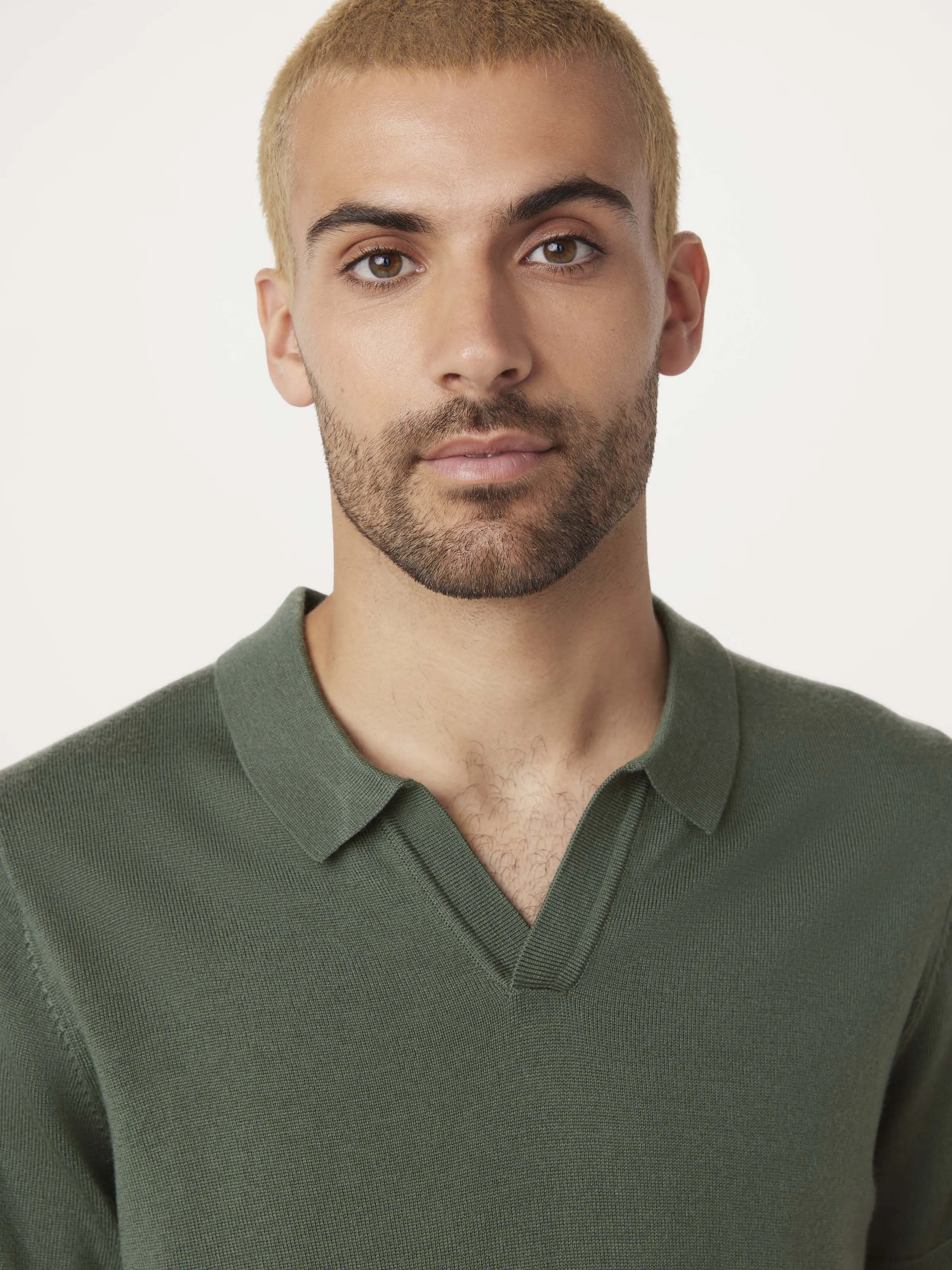 The Johnny Collar Merino Polo in Light Green sold by Frank & Oak product image thumbnail 2