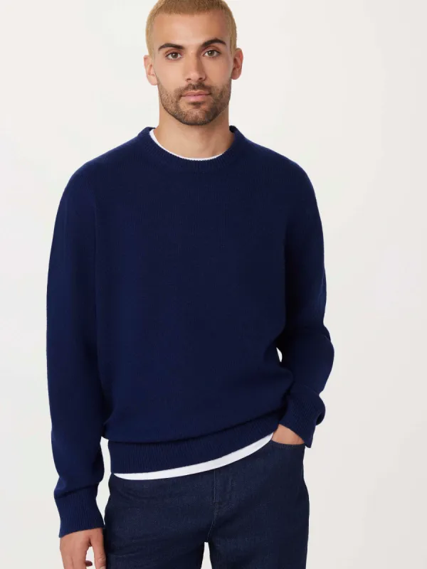 The Lambswool Sweater in Royal blue sold by Frank & Oak