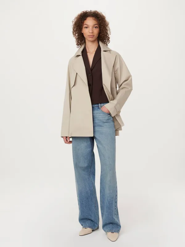 The Cropped Trench Coat in Light Beige sold by Frank & Oak