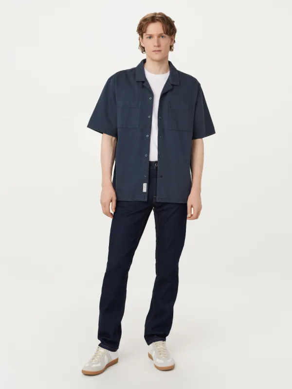 The Pocket Camp Collar Shirt in Midnight Navy sold by Frank & Oak