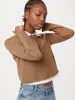 The Merino Wool Cropped Sweater in Nutmeg sold by Frank & Oak