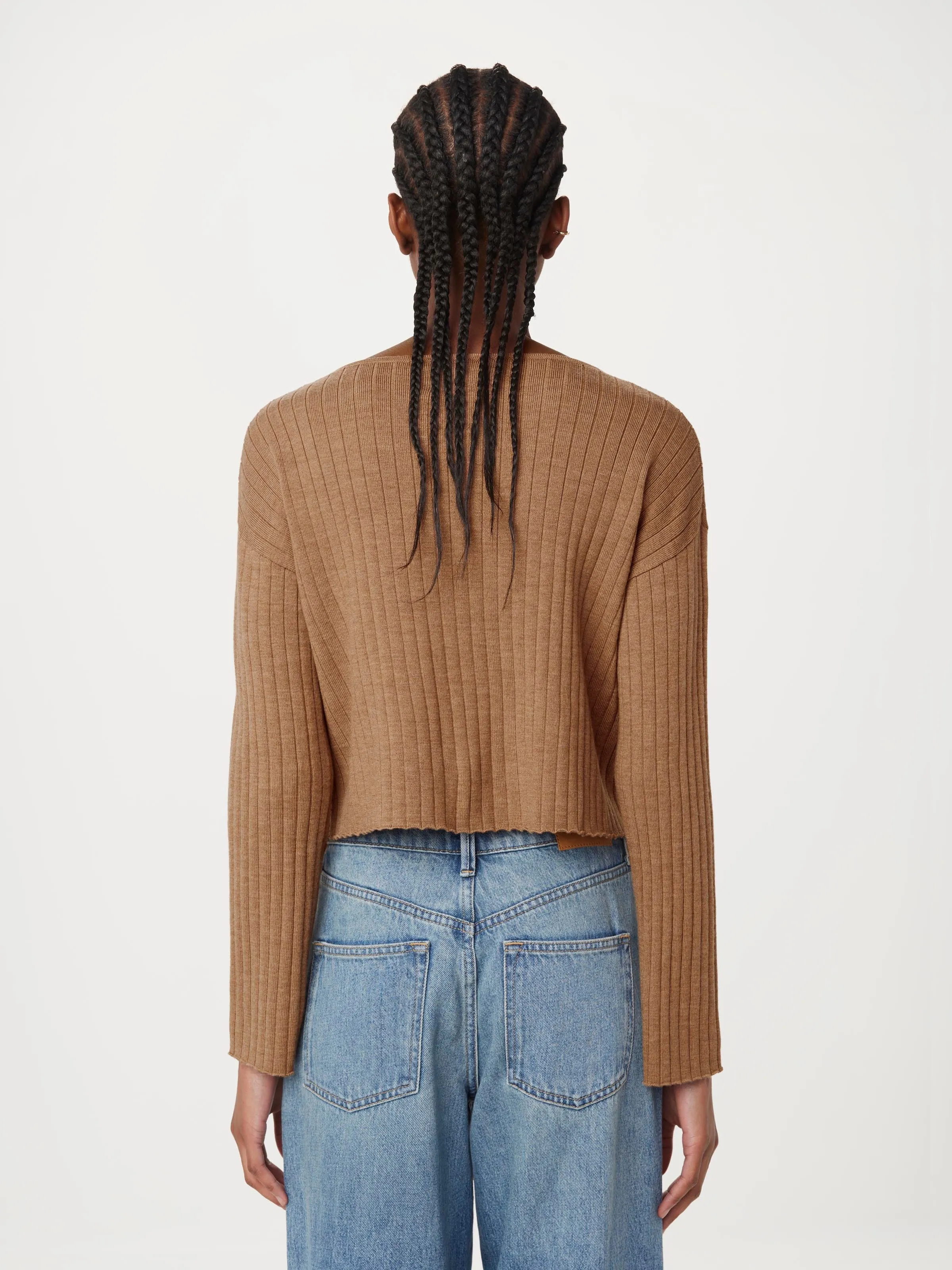 The Merino Wool Cropped Sweater in Nutmeg sold by Frank & Oak product image thumbnail 5