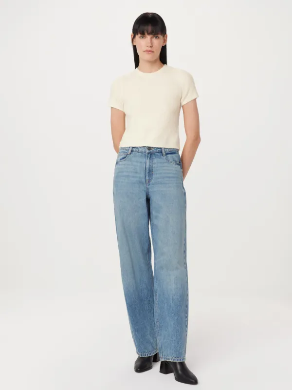 The Fuzzy Shrunken Sweater in White sold by Frank & Oak