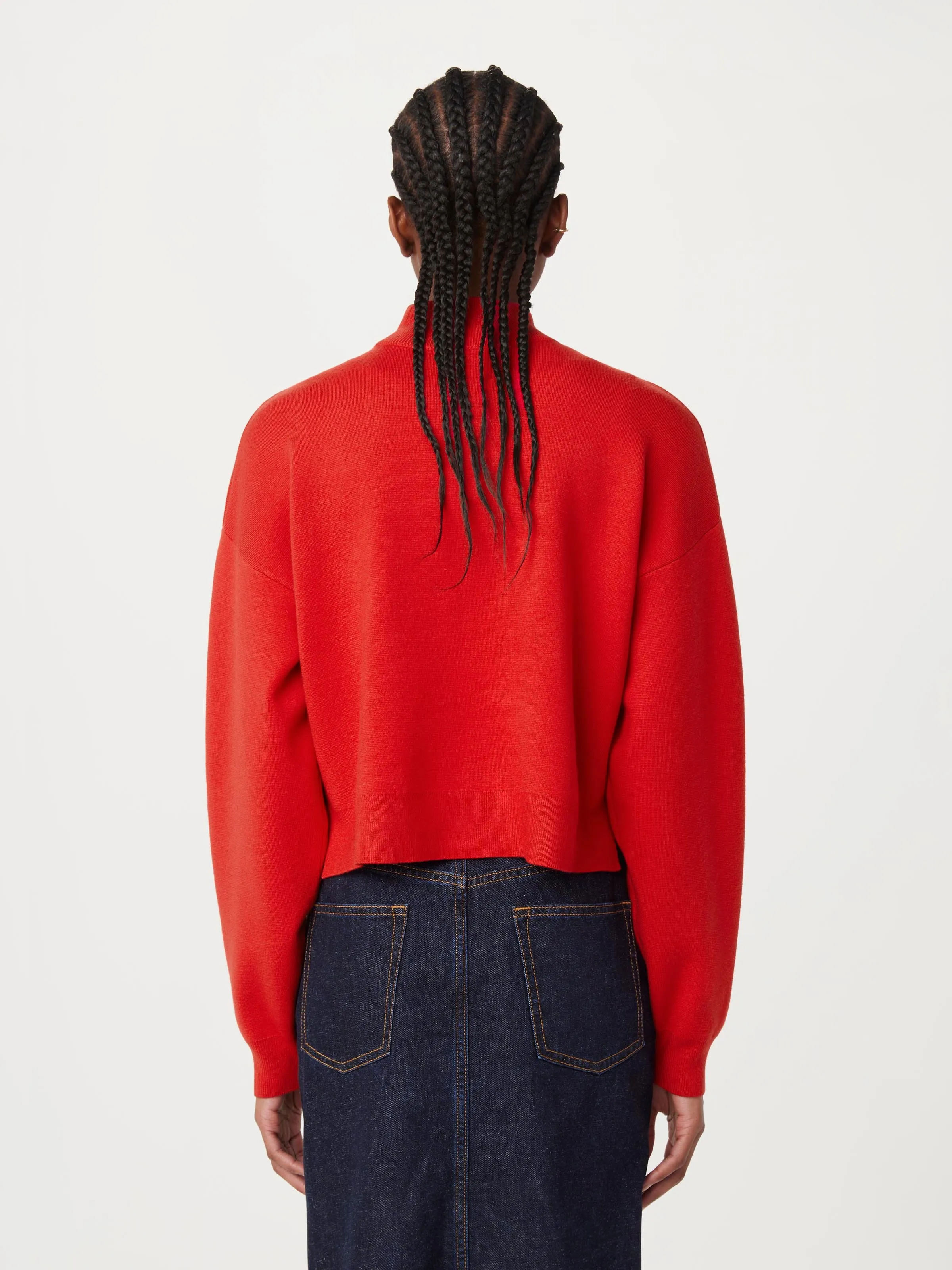 The Compact Mockneck Sweater in Bright Red sold by Frank & Oak product image thumbnail 3