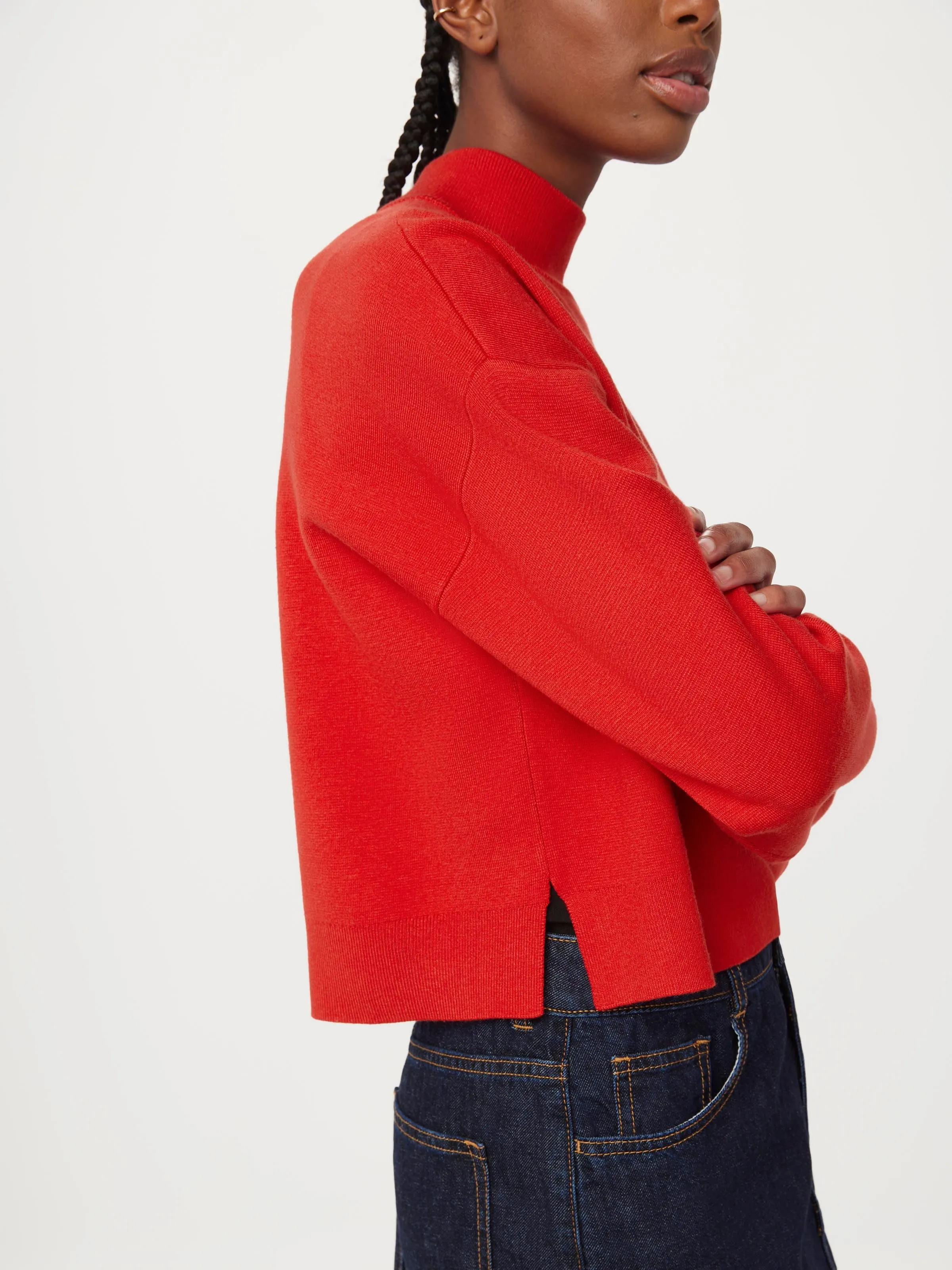The Compact Mockneck Sweater in Bright Red sold by Frank & Oak product image thumbnail 2