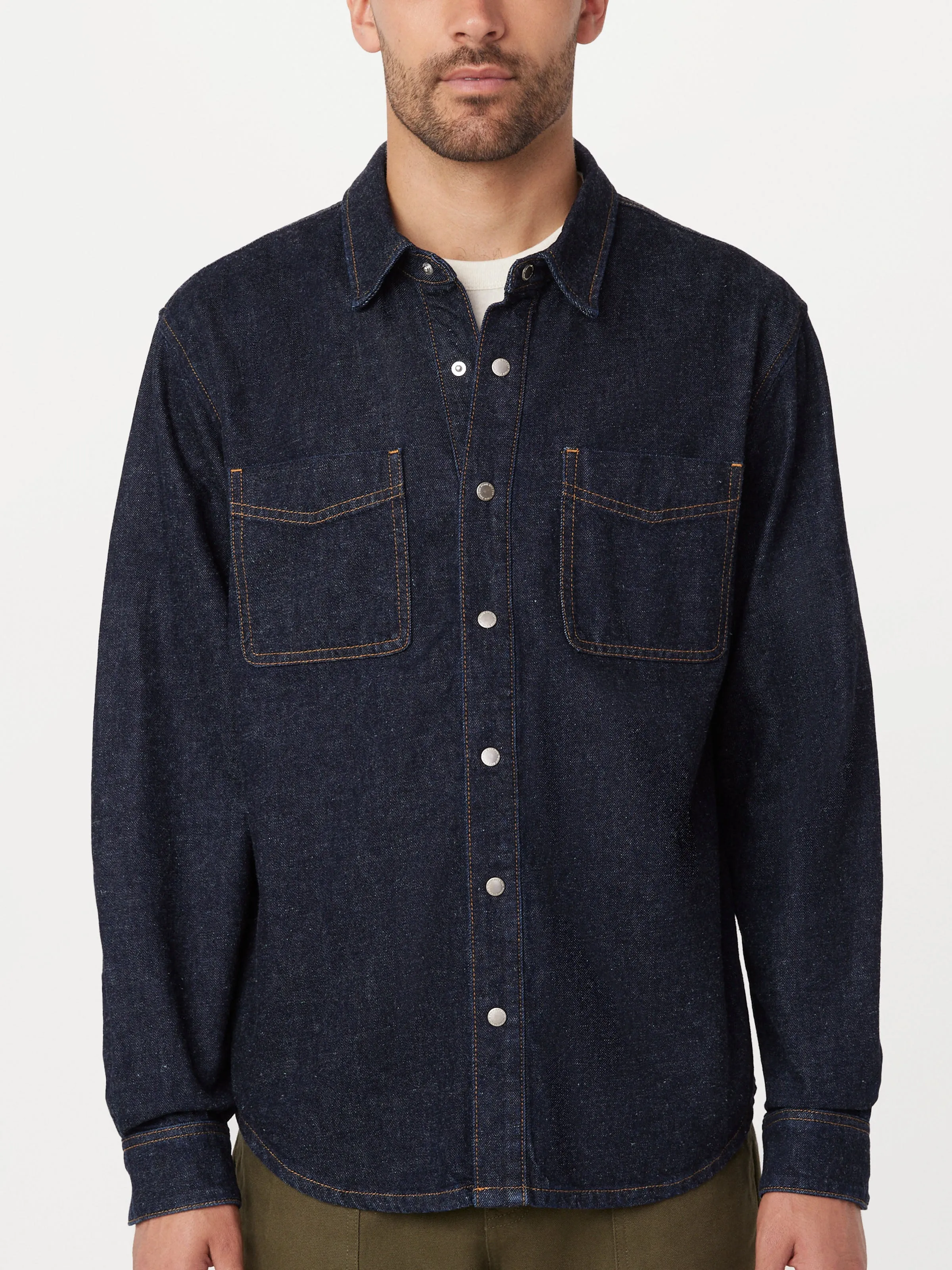 The Kent Denim Shirt in Navy sold by Frank & Oak product image thumbnail 3