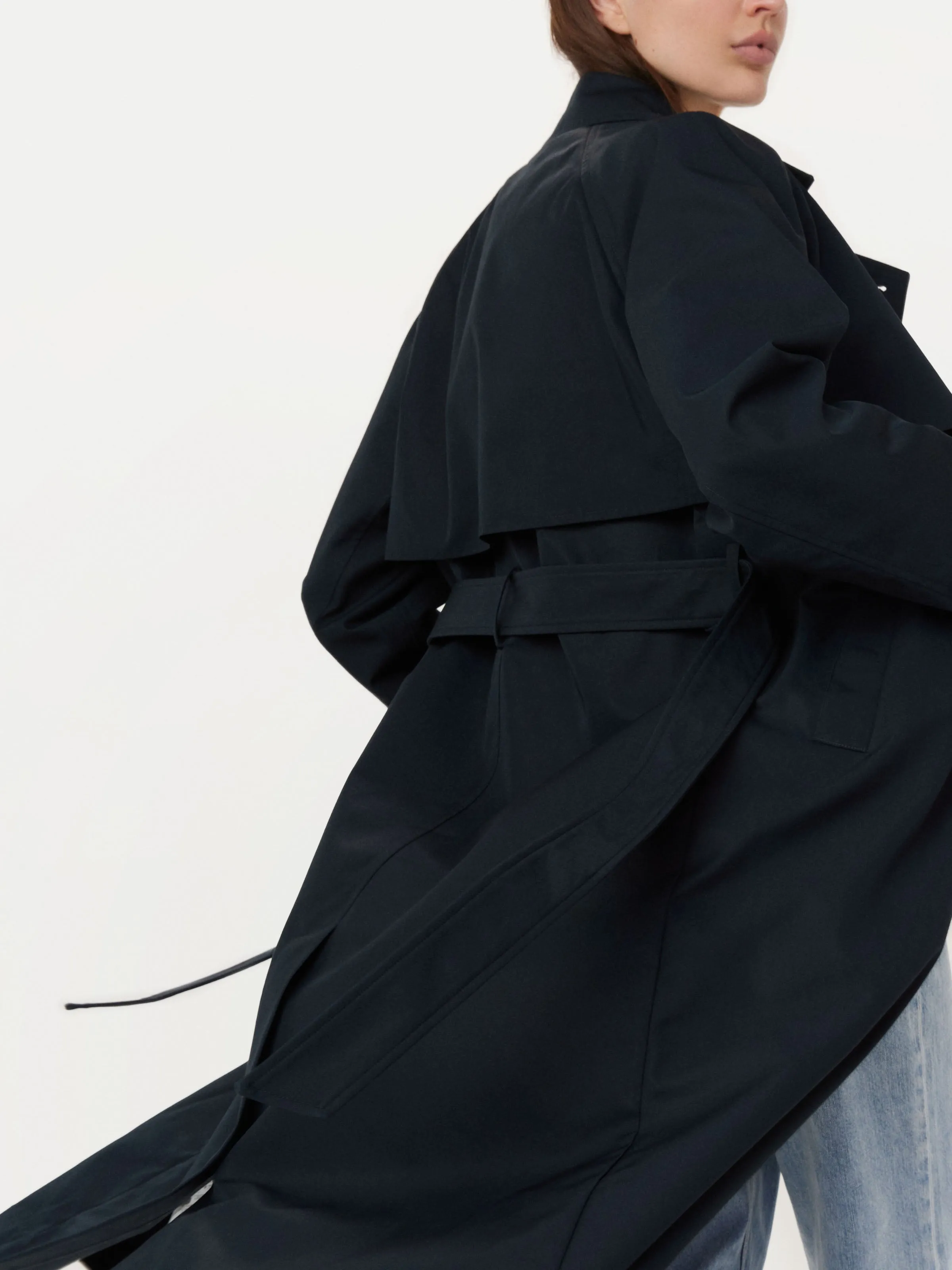 The Long Trench Coat in Deep Blue sold by Frank & Oak product image thumbnail 2