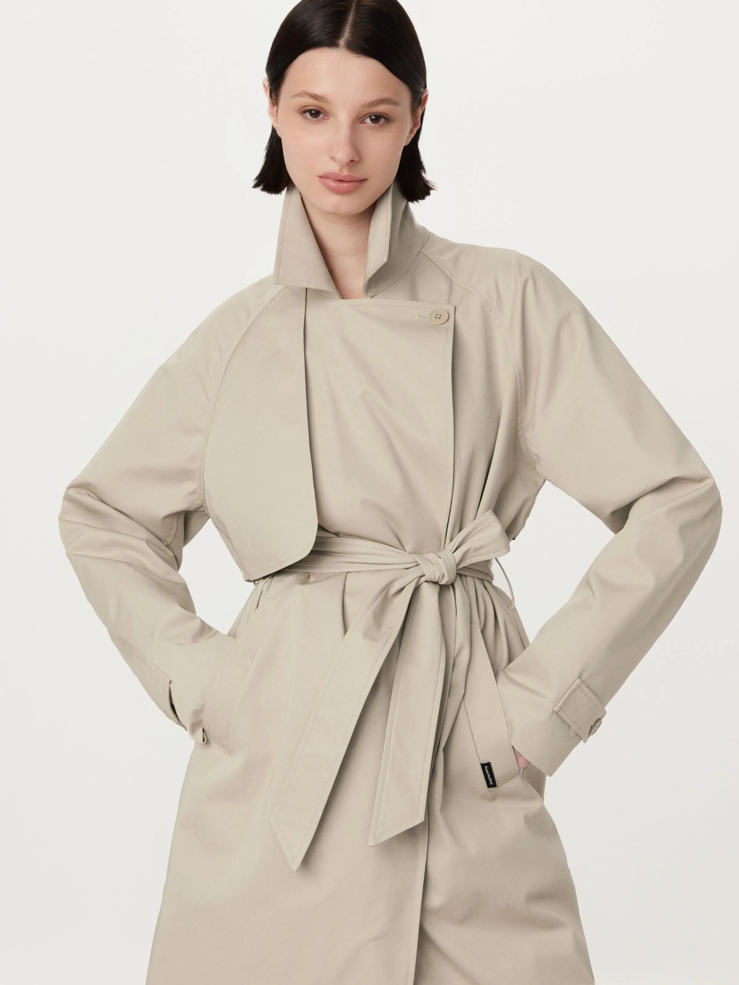 The Long Trench Coat in Light Beige sold by Frank & Oak