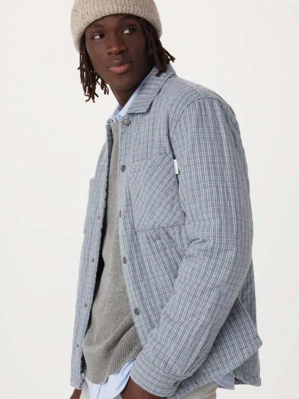 The Quilted Overshirt in Blue sold by Frank & Oak