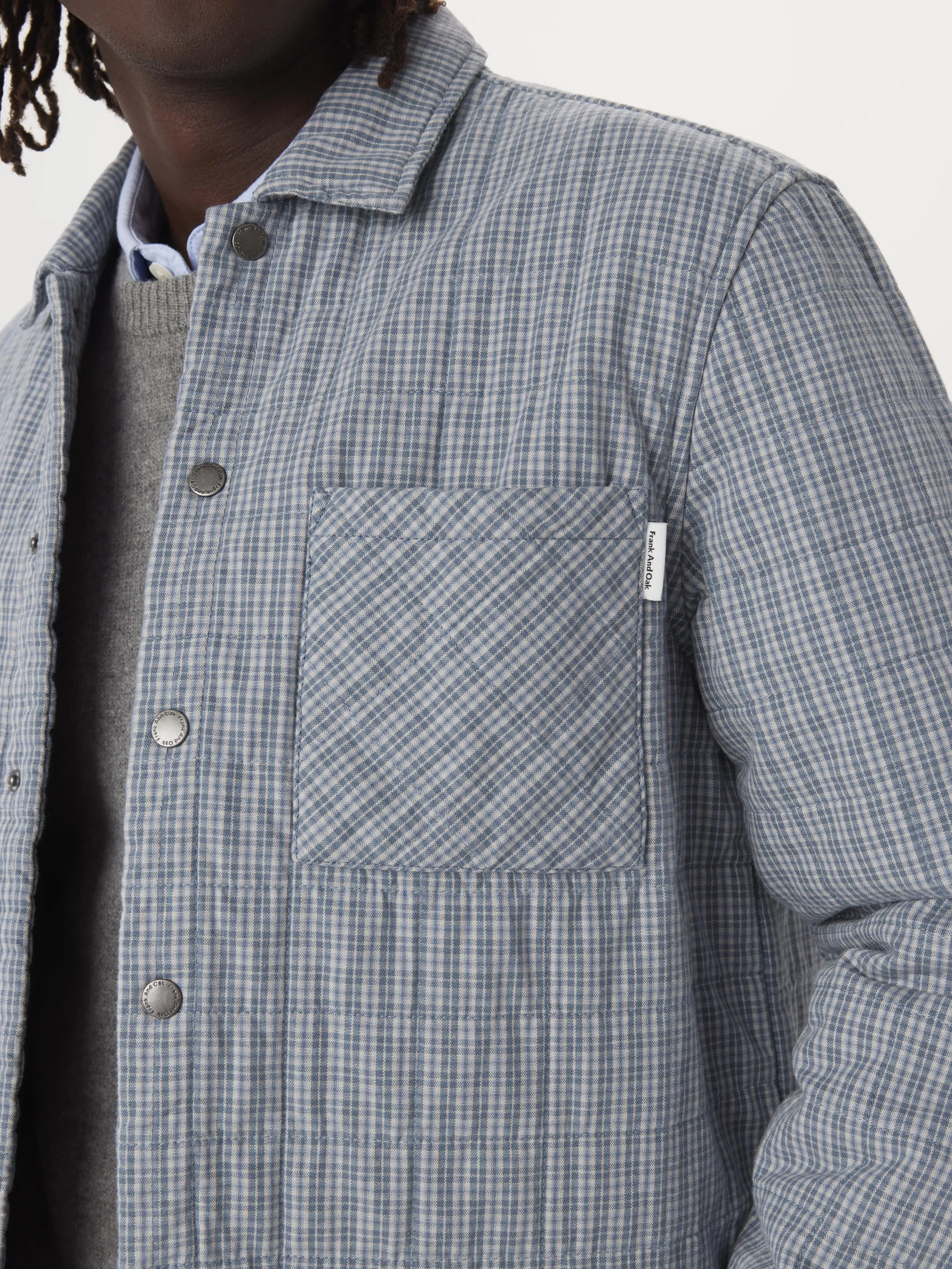 The Quilted Overshirt in Blue sold by Frank & Oak product image thumbnail 4