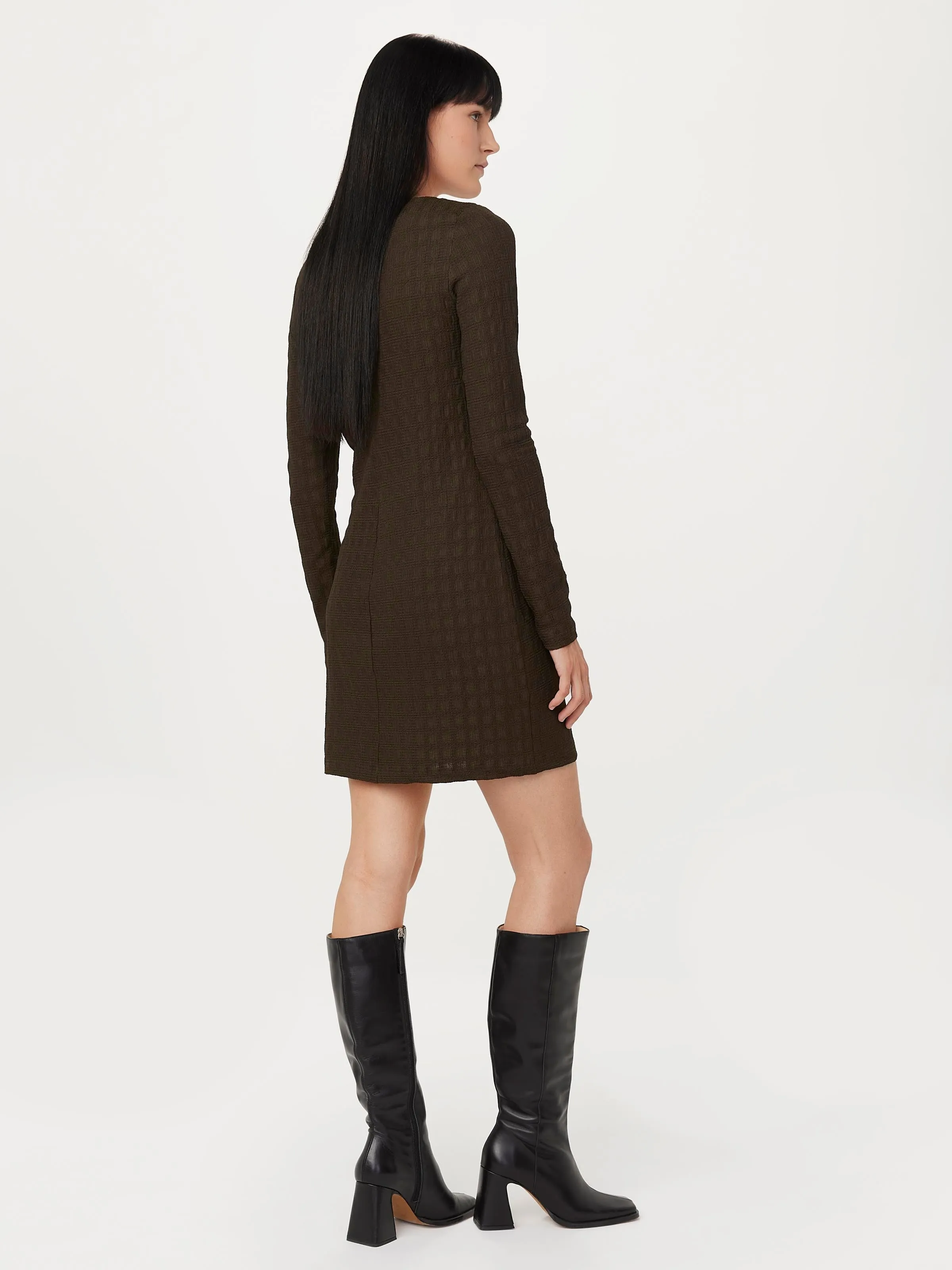 The Buttoned Mini Dress in Brown Black sold by Frank & Oak product image thumbnail 3
